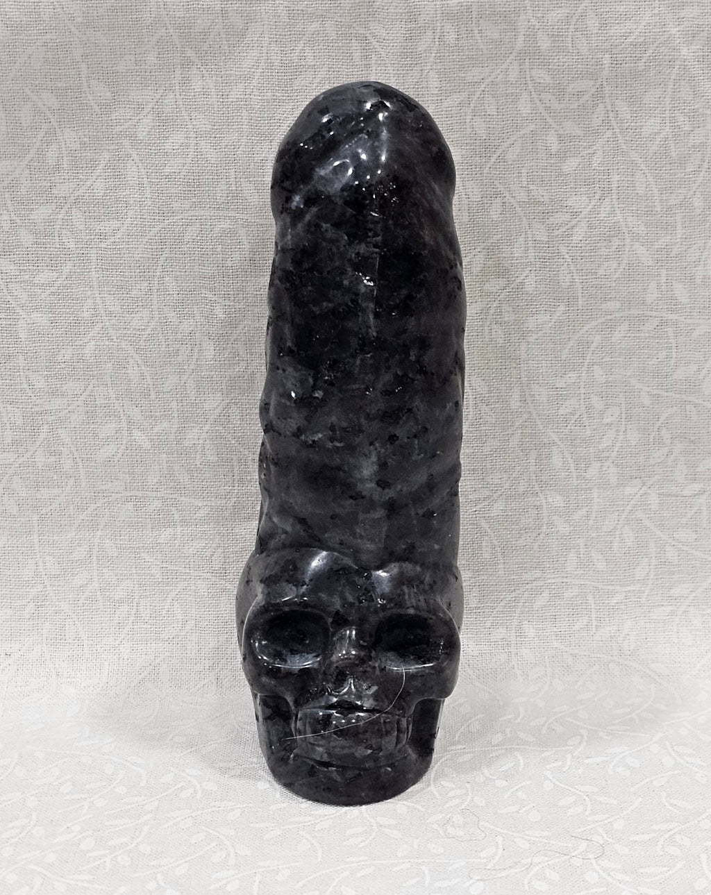 Larvikite Crystal Skull Peen 4" Tall