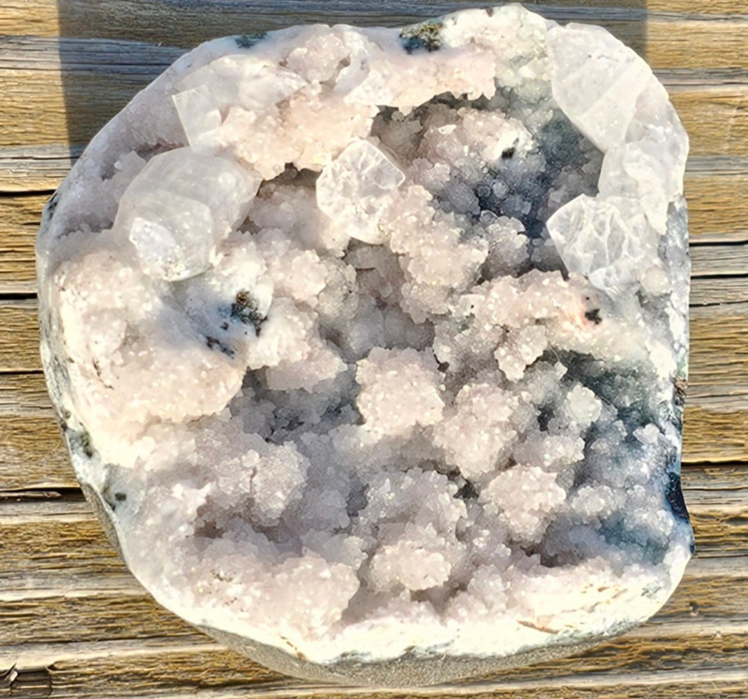 Pink Heulandite Raw Crystal Cluster