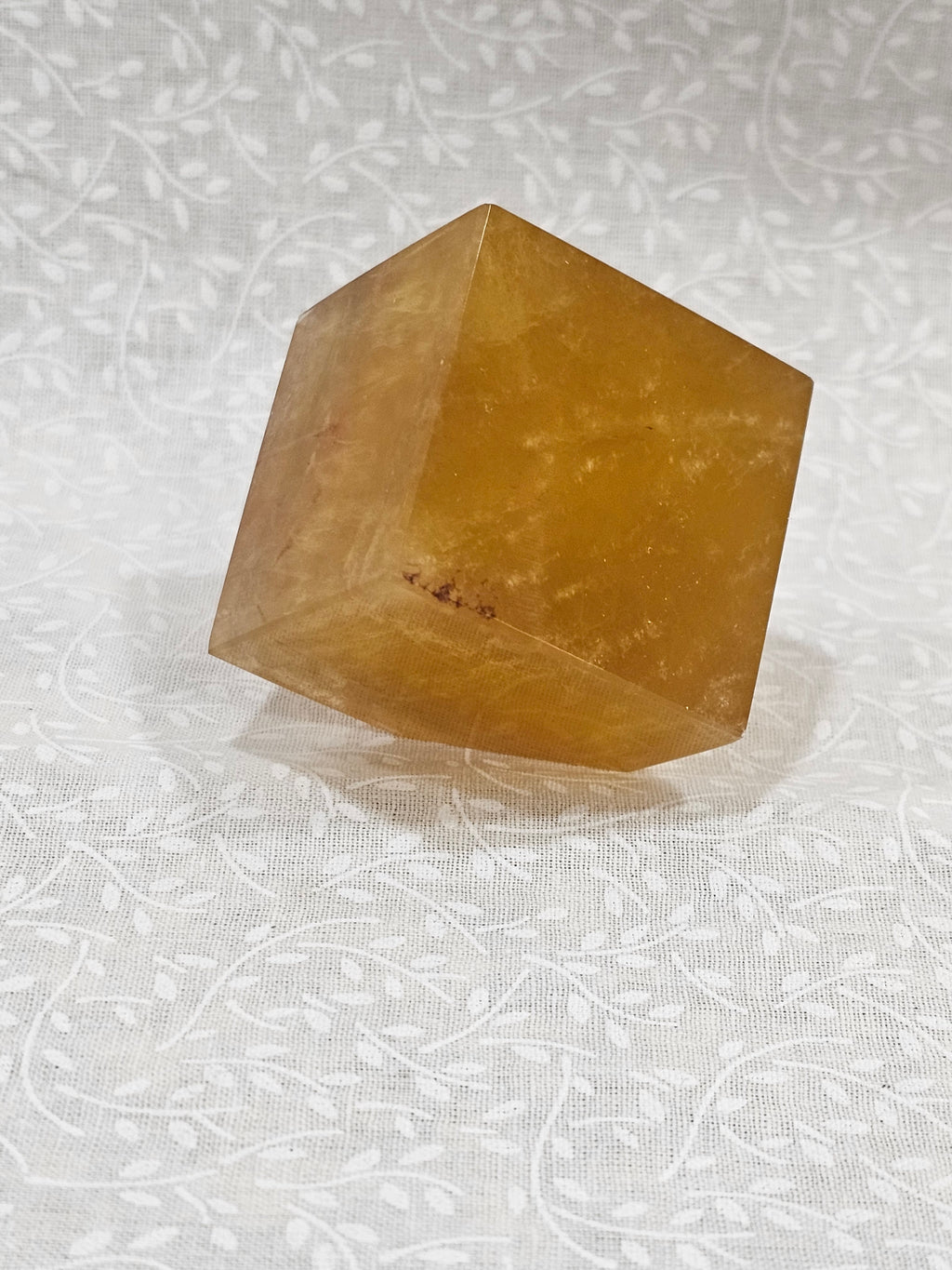 Yellow Fluorite Crystal Cube