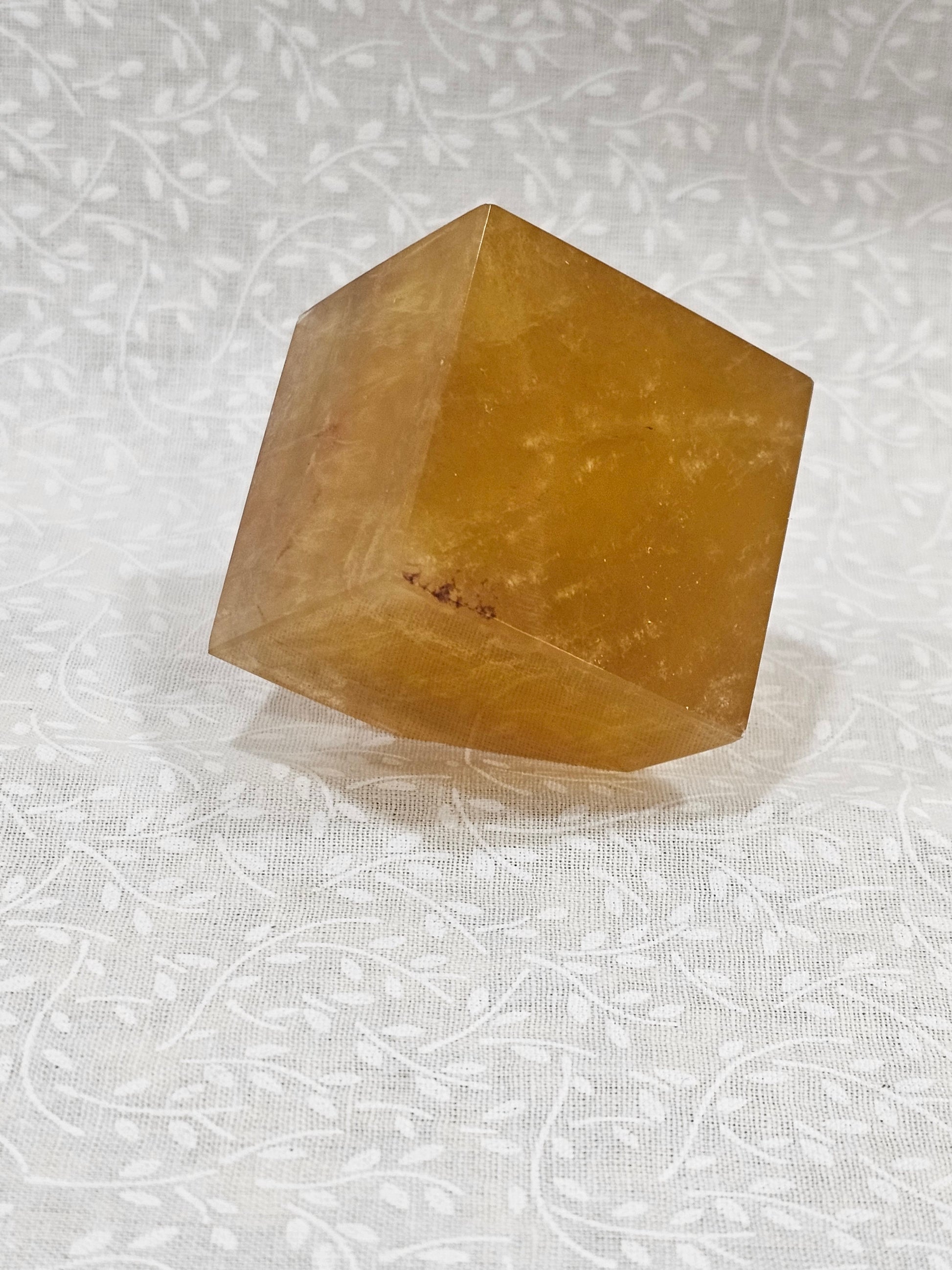 Yellow Fluorite Crystal Cube