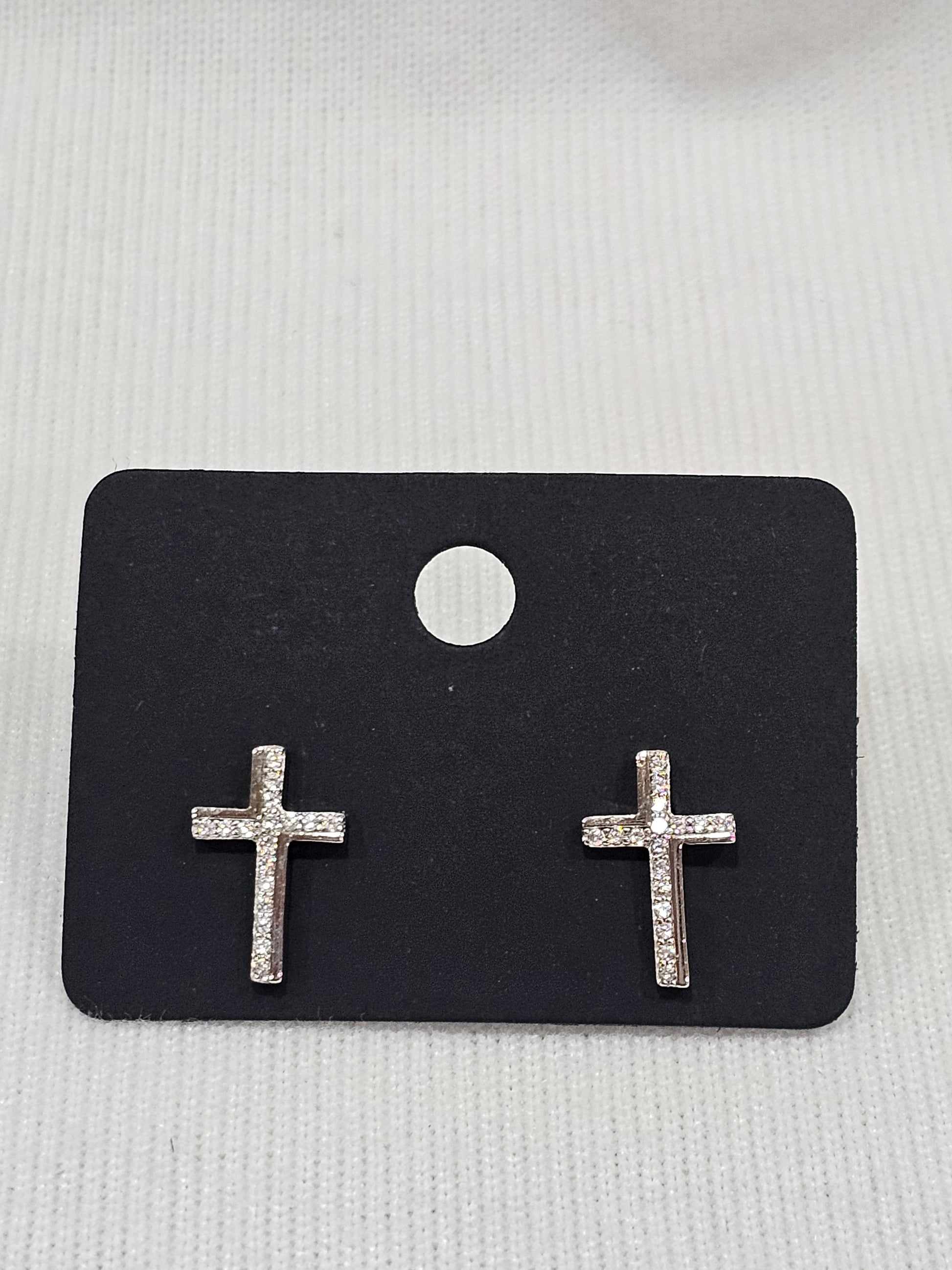 Cross Quartz Sterling Silver Earrings - Natural Gemstone