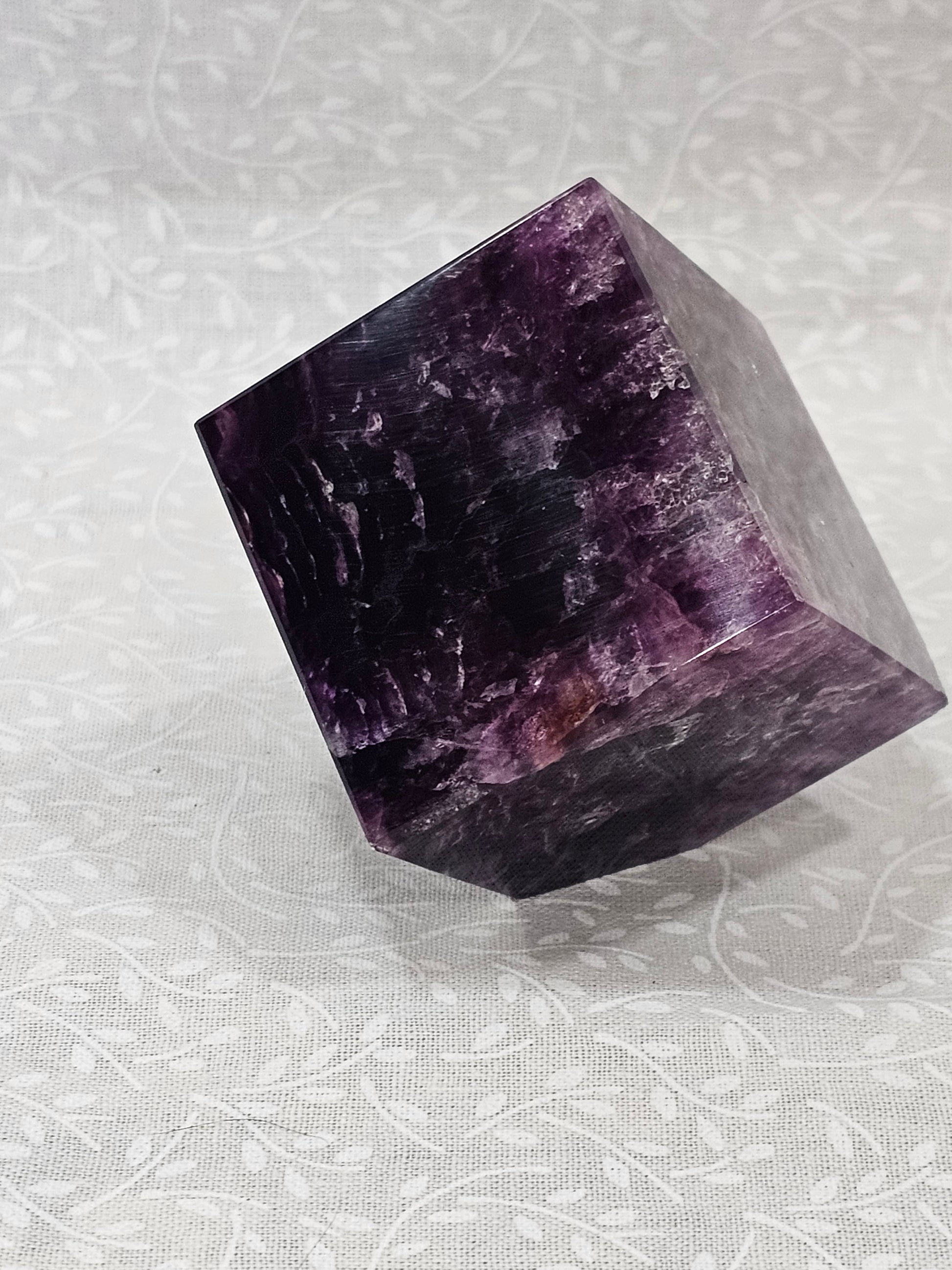 Purple Fluorite Crystal Cube