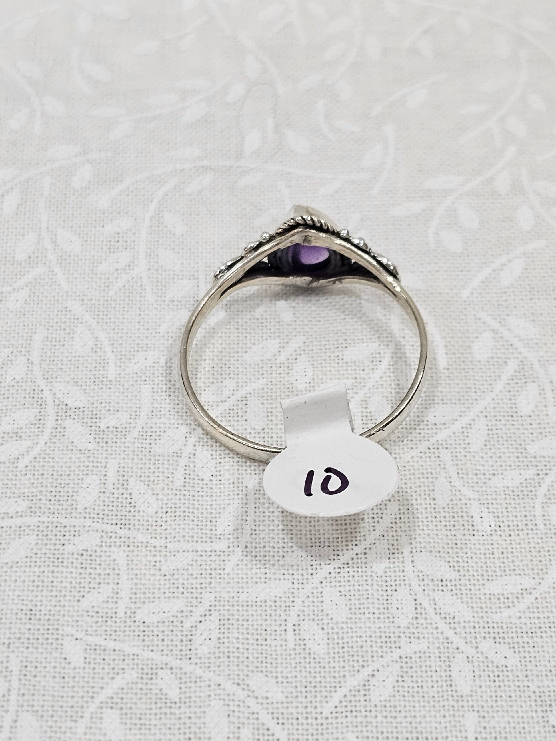 Sterling Silver Amethyst Gemstone Ring 10
