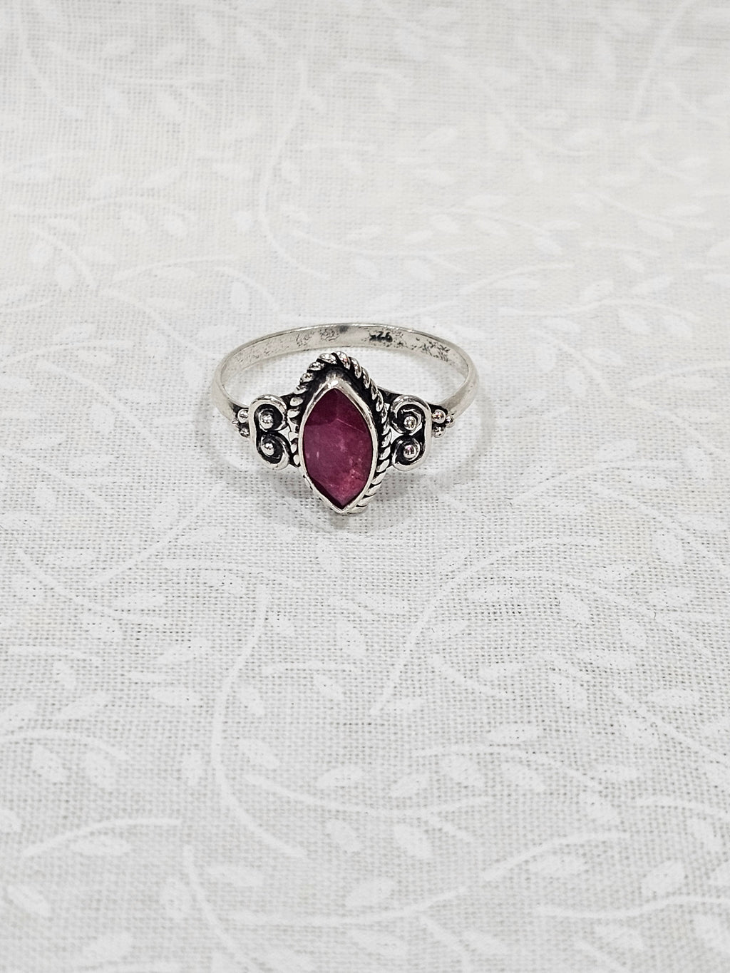 Sterling Silver Ruby Gemstone Ring 8.5