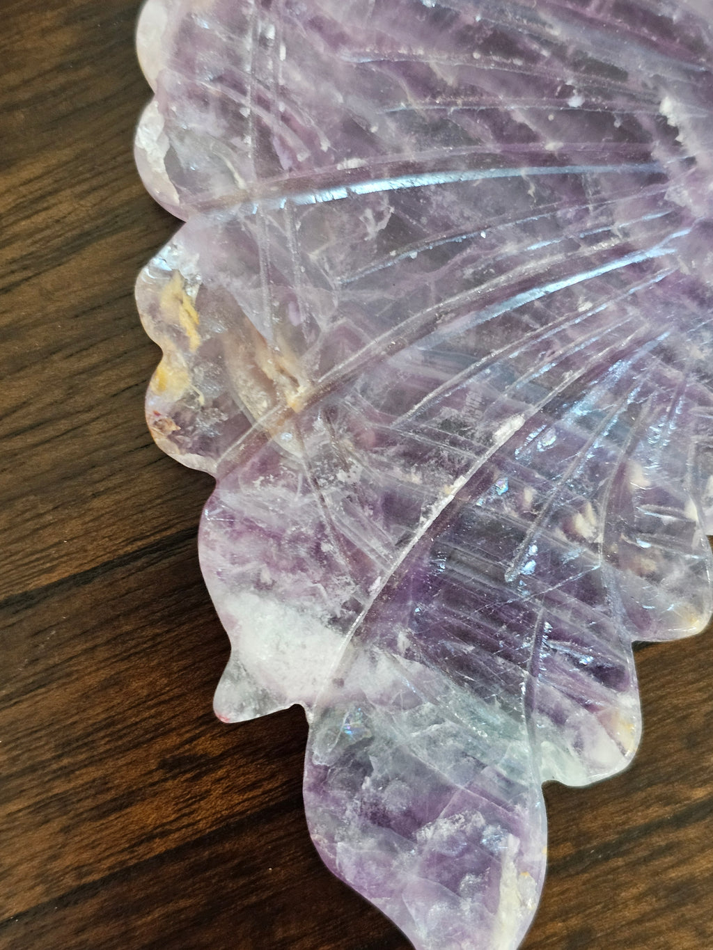 Rainbow Fluorite Crystal Butterfly Wings with Stand