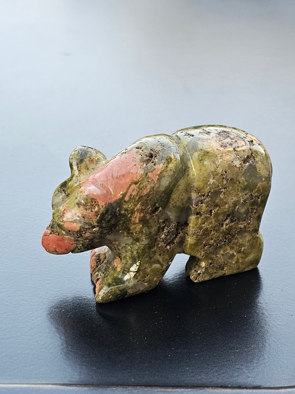 Unakite Crystal Bear