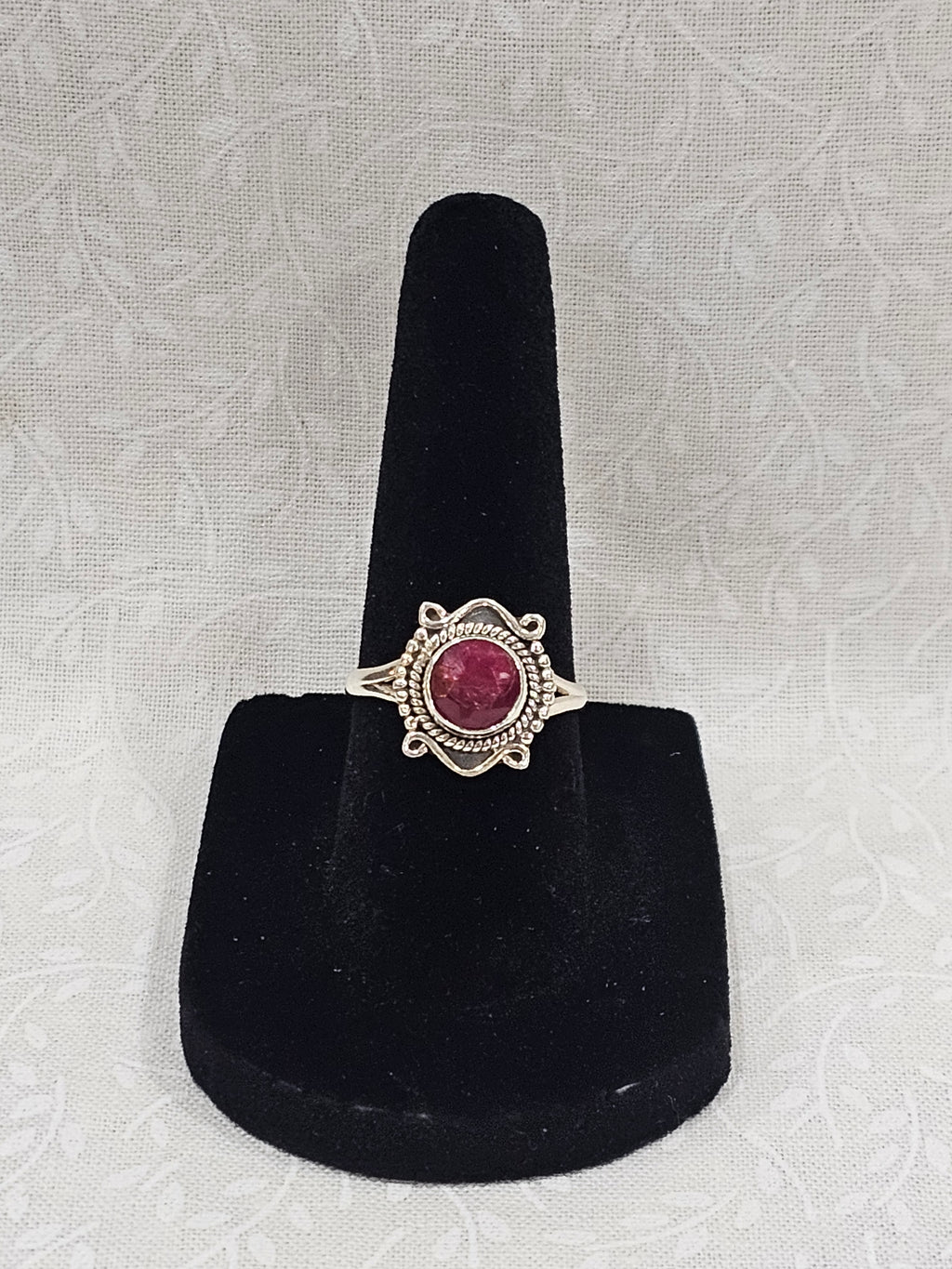 Sterling Silver Ruby Gemstone Ring 6