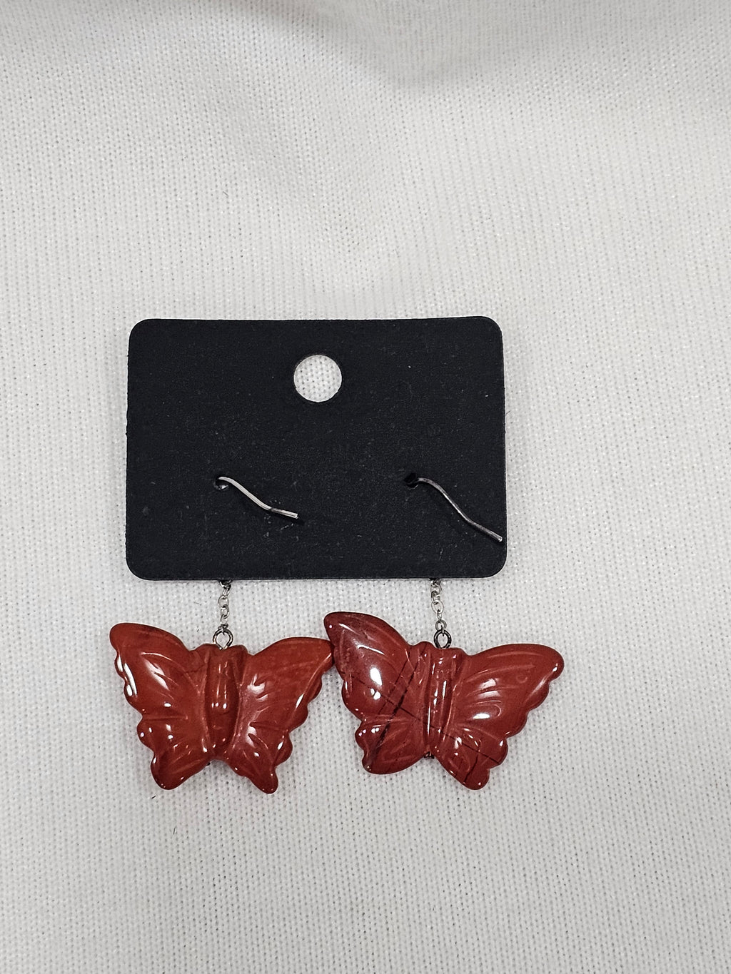 Red Jasper Earrings - Natural Stone Sterling Silver Dangle Earrings