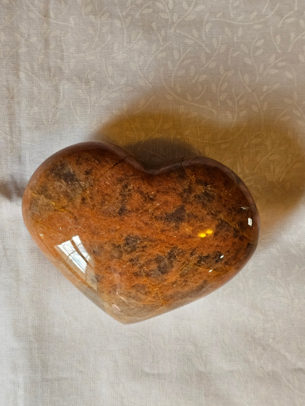 Peach Moonstone Crystal Heart 81mm