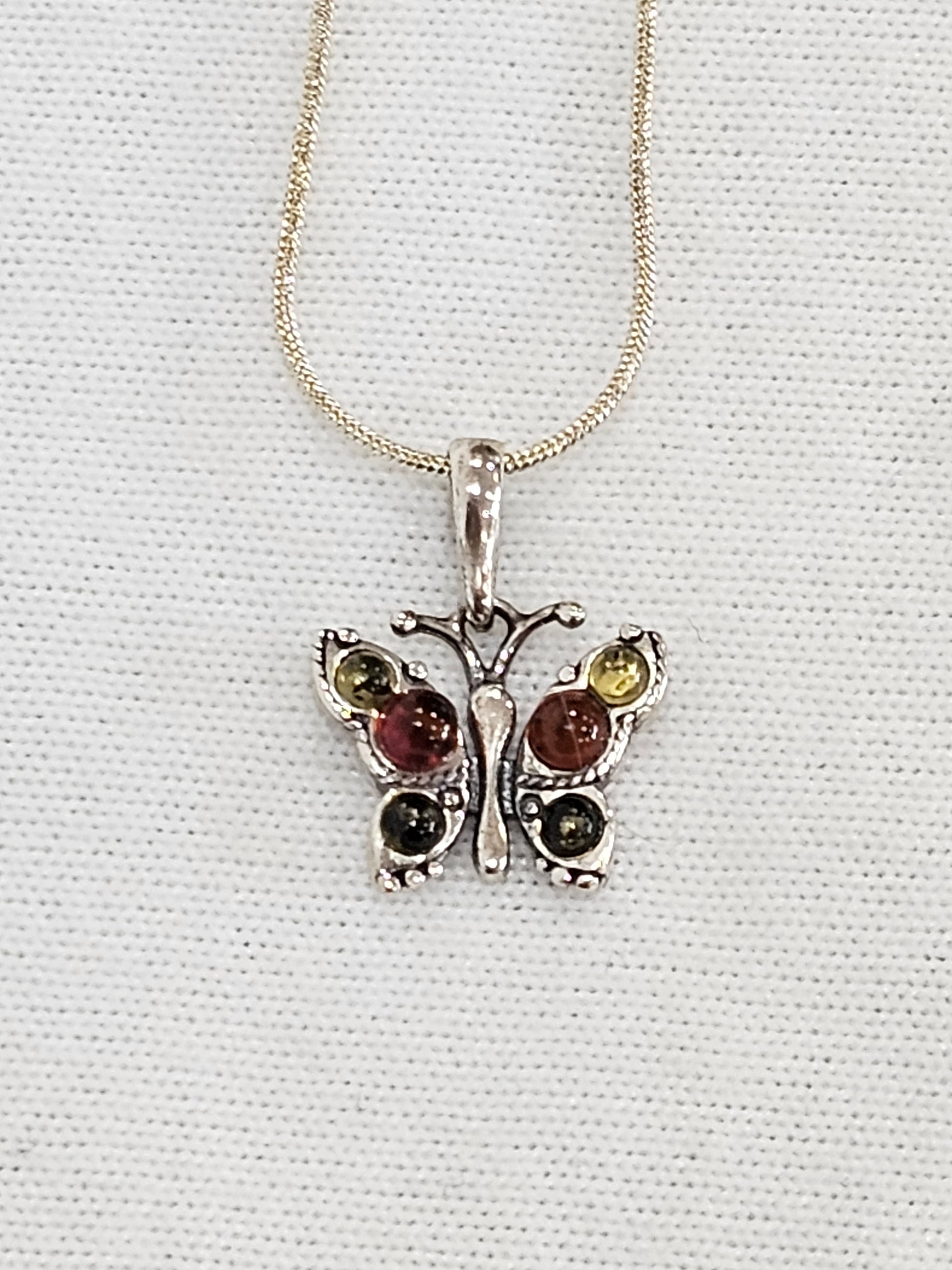 Baltic Amber Butterfly Necklace