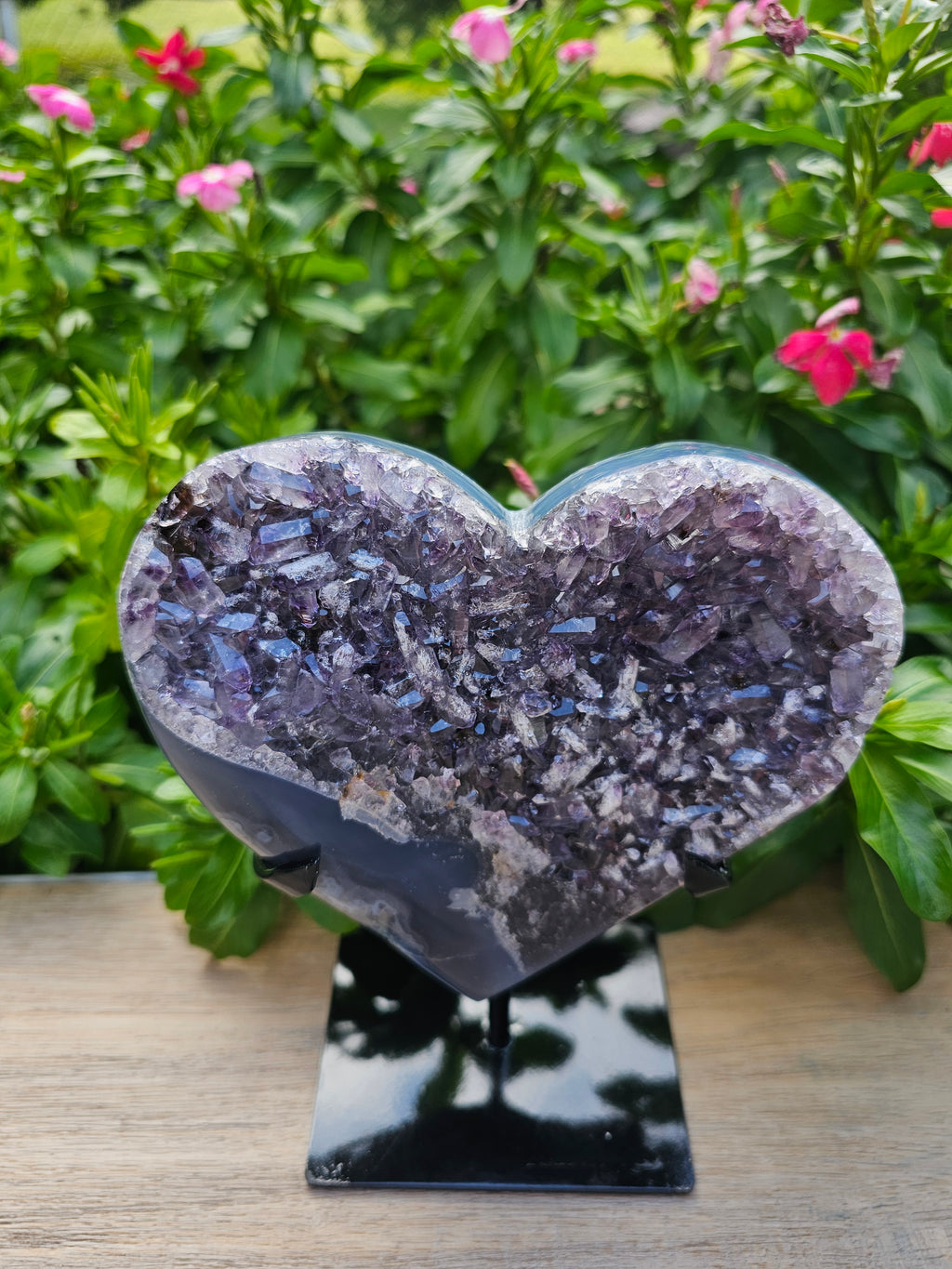 Amethyst Crystal Heart on Stand