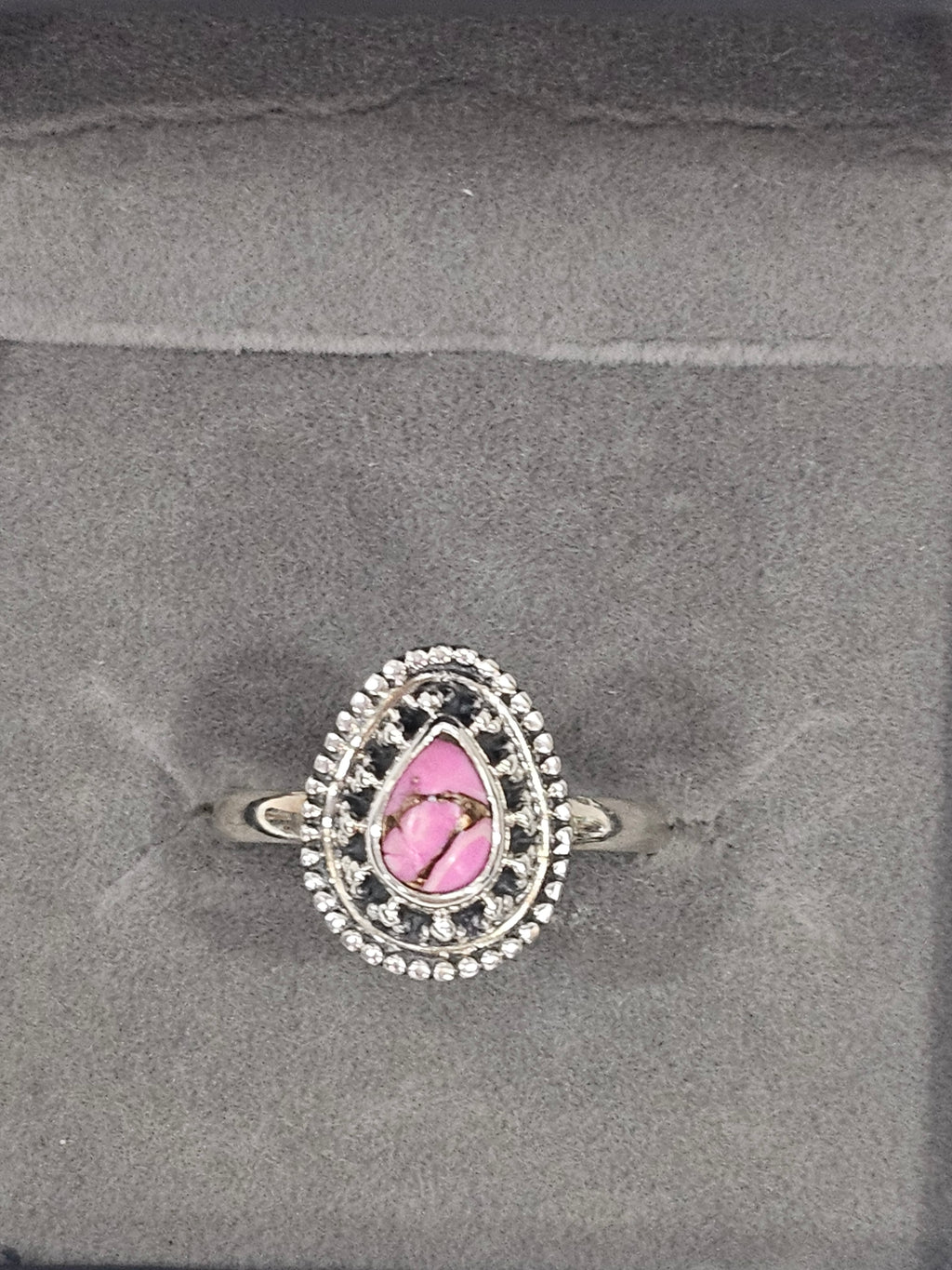 Sterling Silver Cotton Candy Turquoise Ring - Size 8