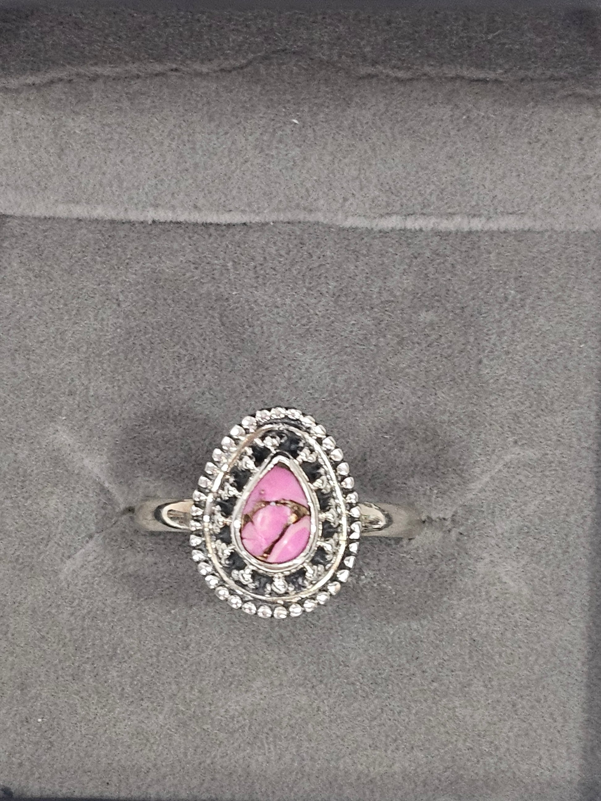 Sterling Silver Cotton Candy Turquoise Ring - Size 8