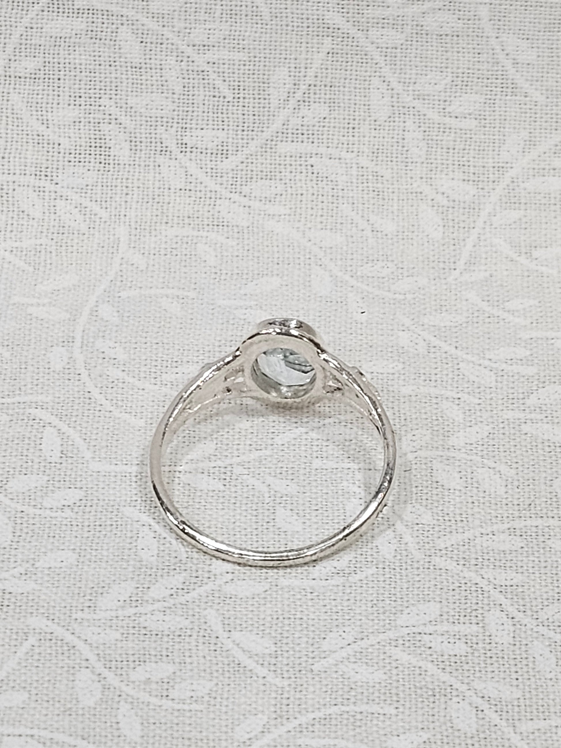 Sterling Silver Aquamarine Gemstone Ring 7.5