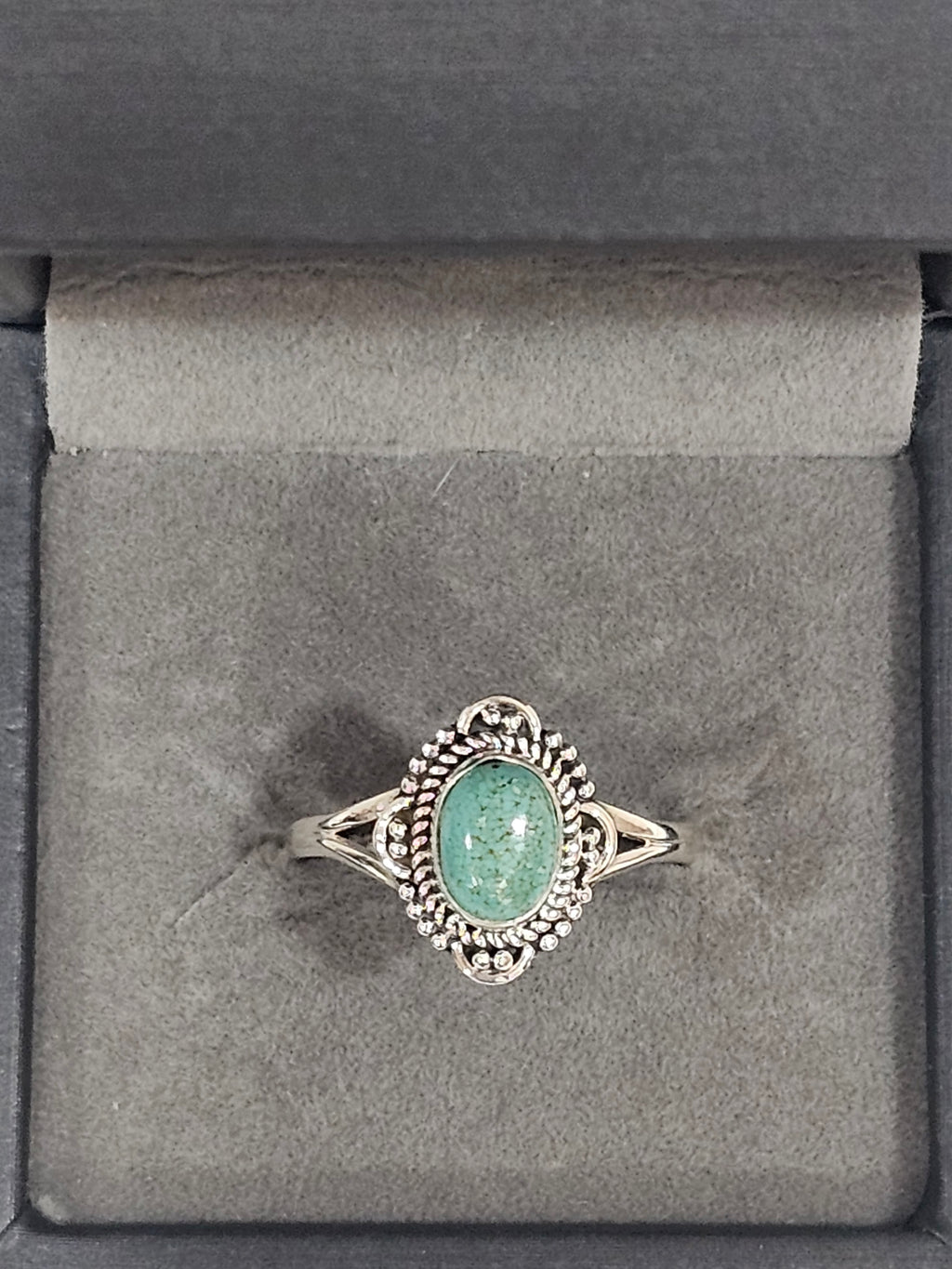 Sterling Silver Turquoise Gemstone Ring 10.5