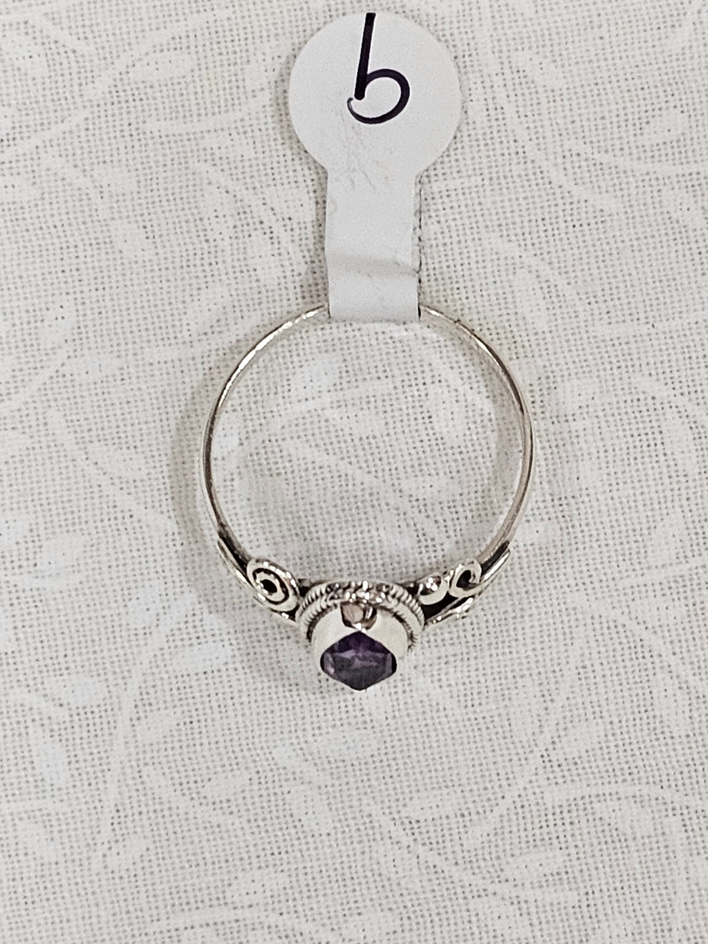 Sterling Silver Amethyst Gemstone Ring February Birthstone - Size 9