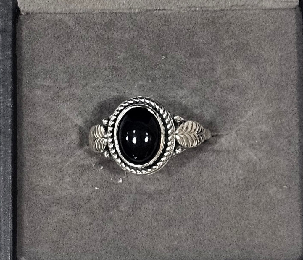 Sterling Silver Black Onyx Gemstone Ring 7.5