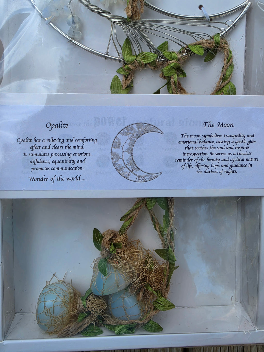 Opalite Crystal Crescent Wall Decor – Approx. 15" x 6"