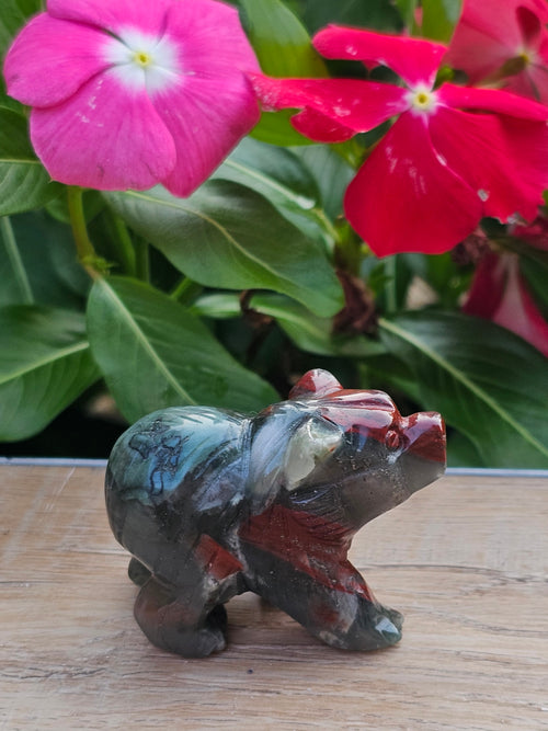 African Bloodstone Crystal Bear