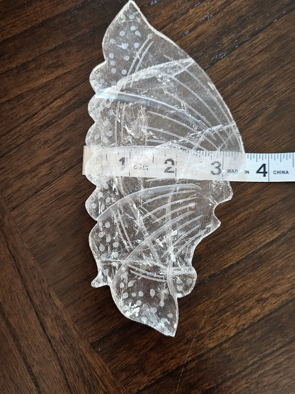 Clear Quartz Crystal Butterfly Wings with Stand