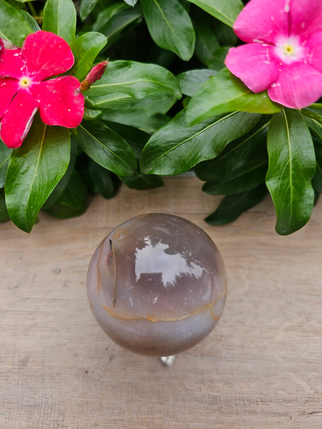 Natural Agate Crystal Sphere 60mm - Polished Gemstone Ball