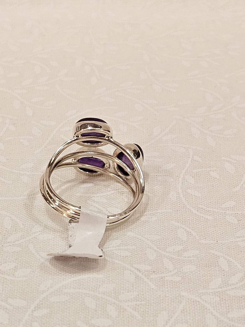 Sterling Silver Open-Back Amethyst Ring - Size 8.5
