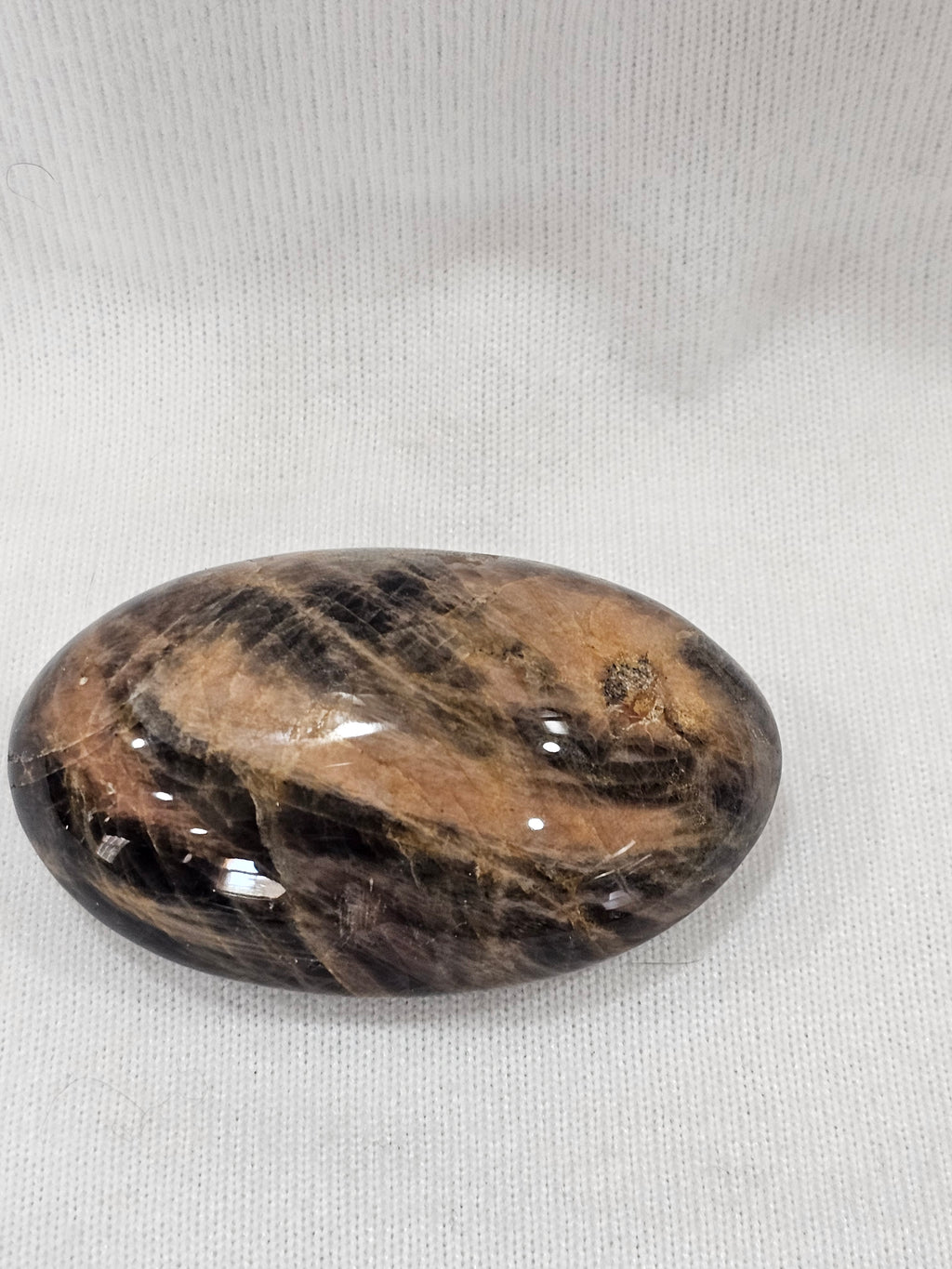 Black Moonstone Crystal Palm Stone