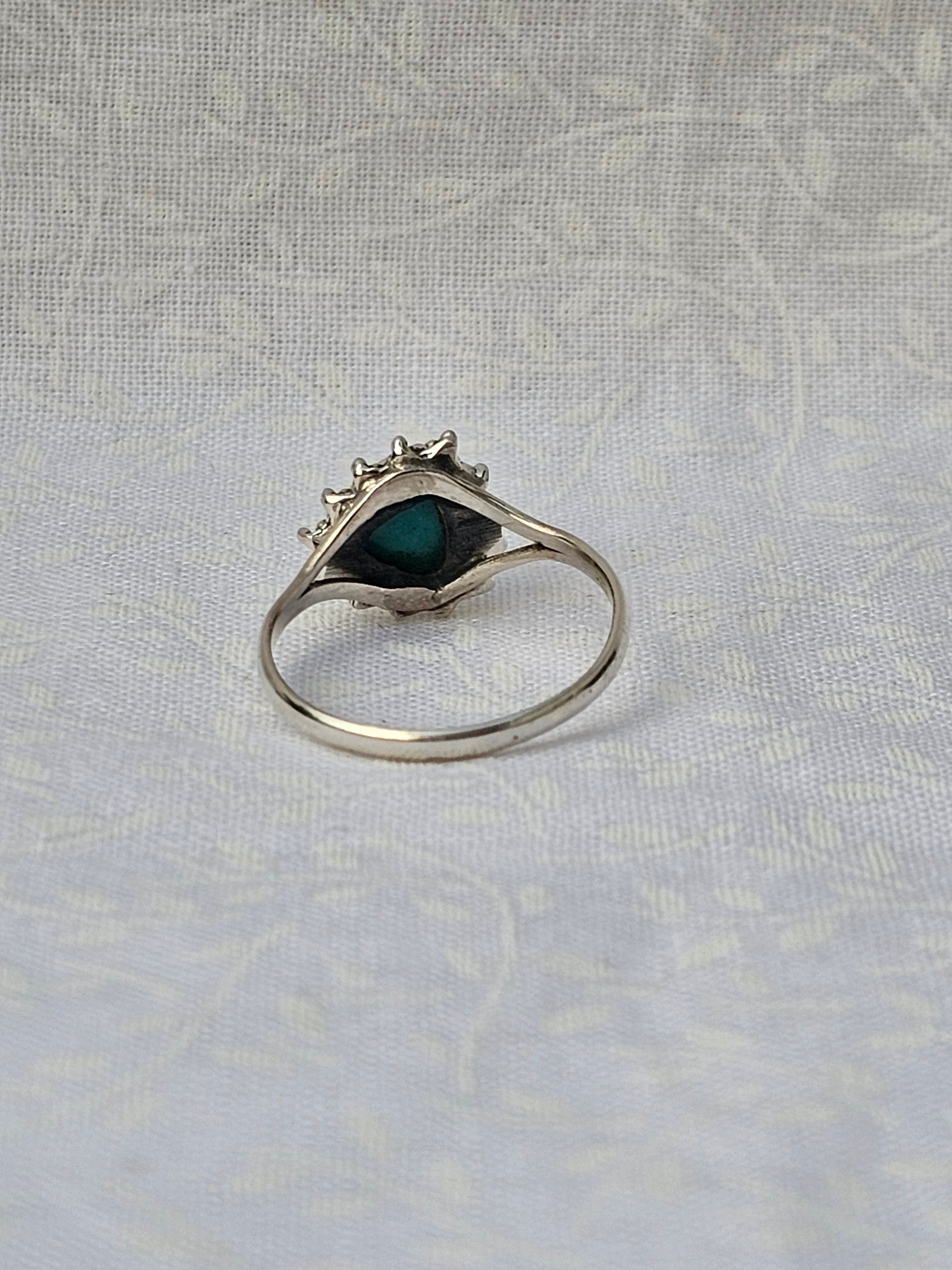 Sterling Silver Turquoise Ring Sacred Stone - Size 8