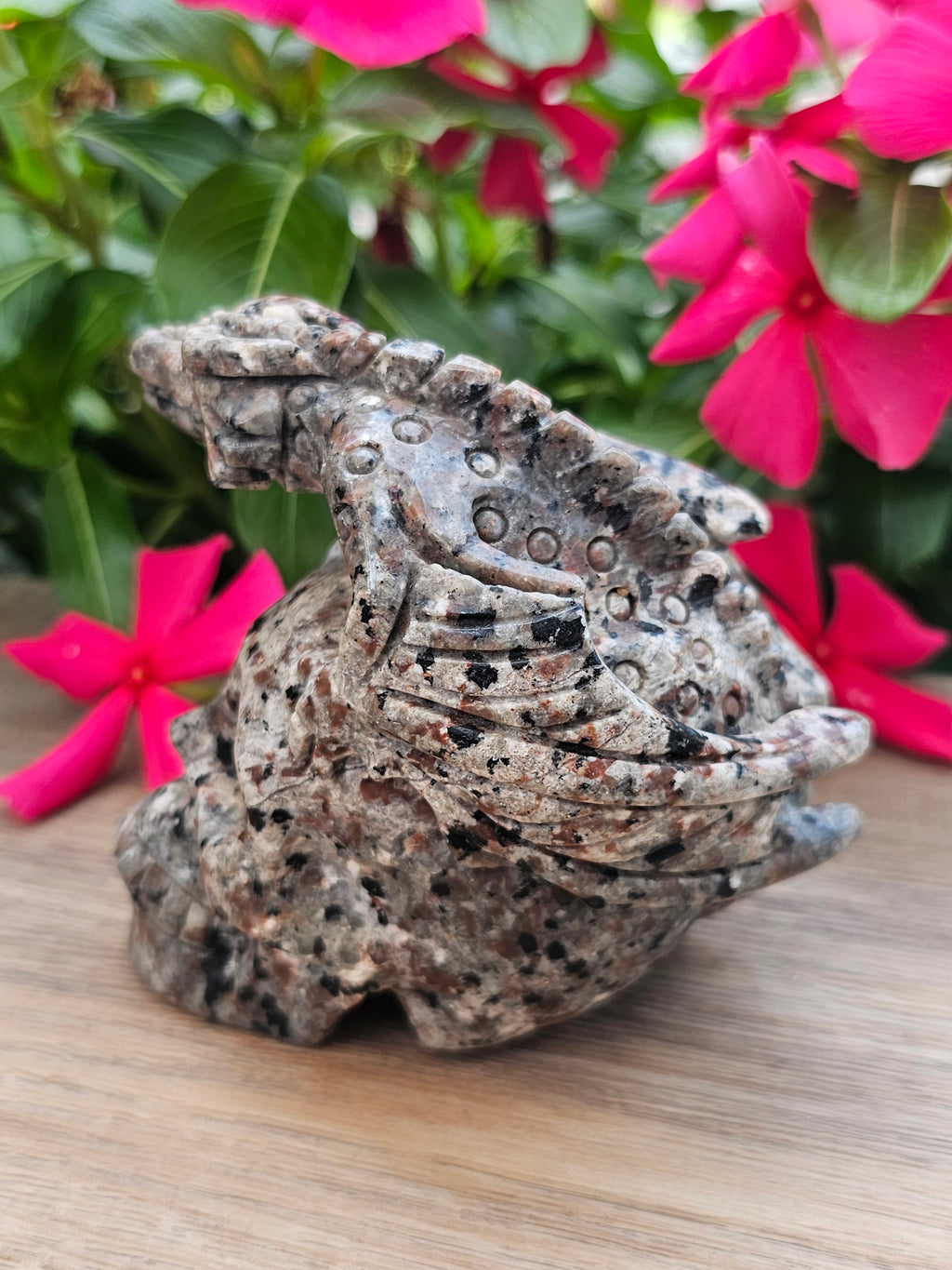Yooperlite Crystal Skull with Dragon Carving