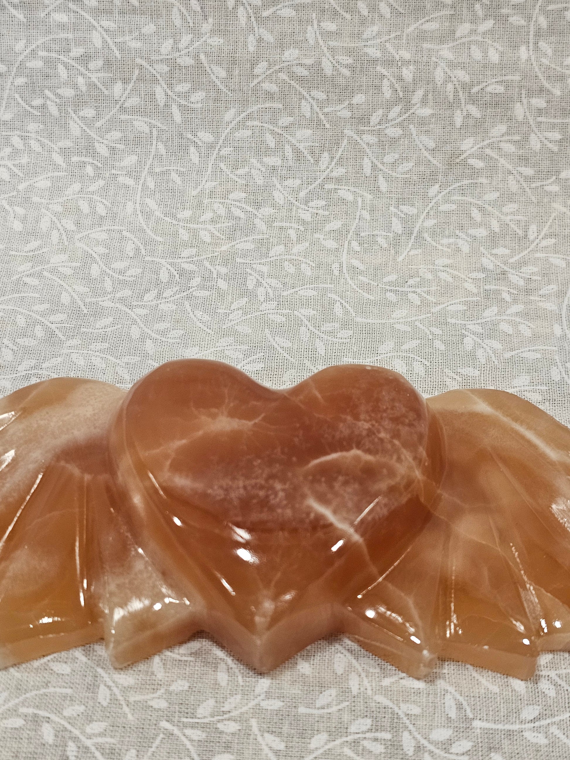 Honey Calcite Crystal Heart with Wings