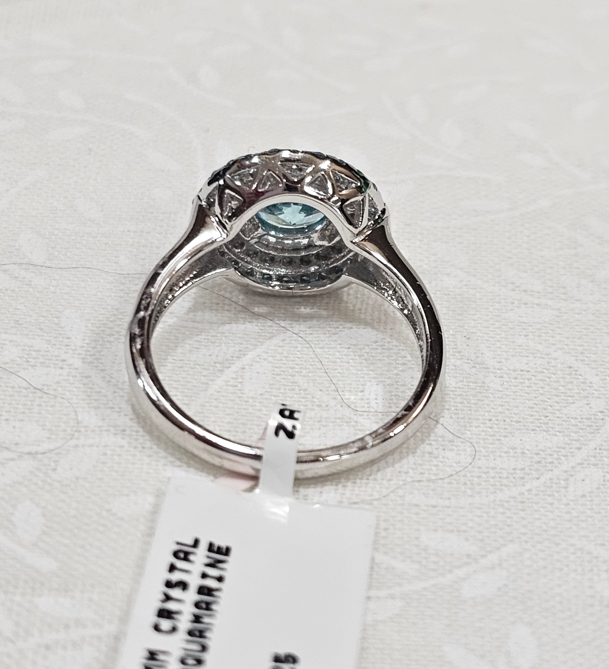 Sterling Silver Blue Zircon Gemstone Ring - Size 7