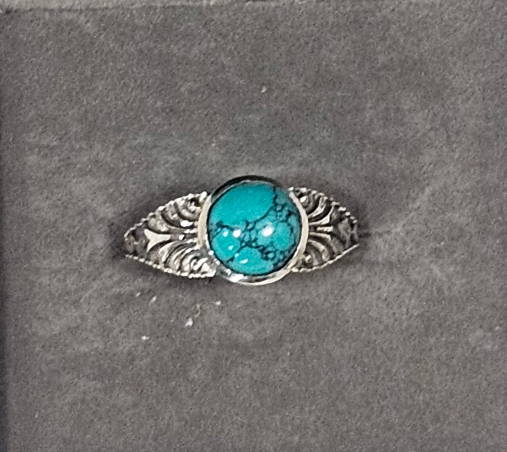 Sterling Silver Turquoise Gemstone Ring 7.5