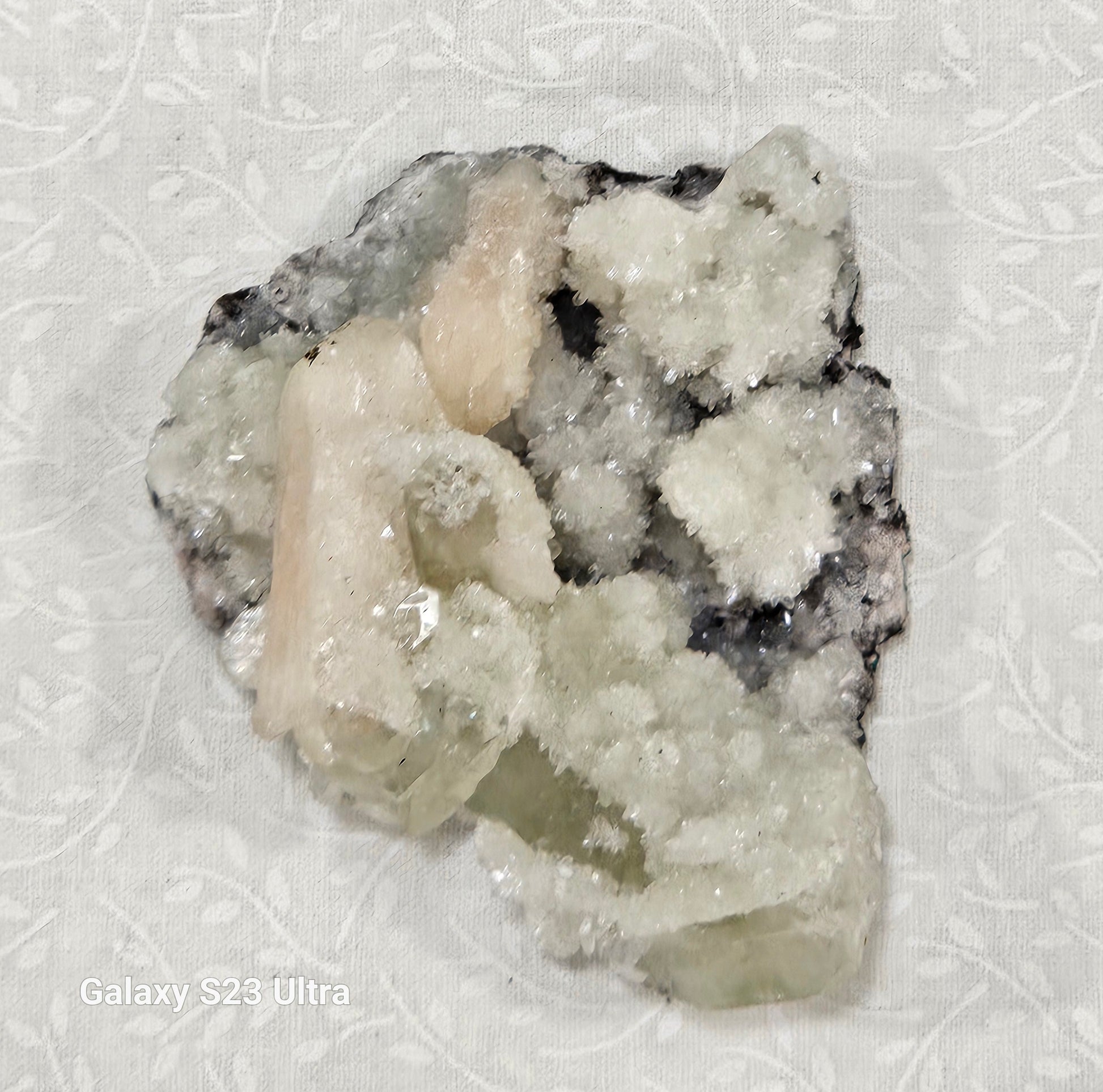 Apophyllite with Stillbite and Clear Quartz Raw Crystal Cluster