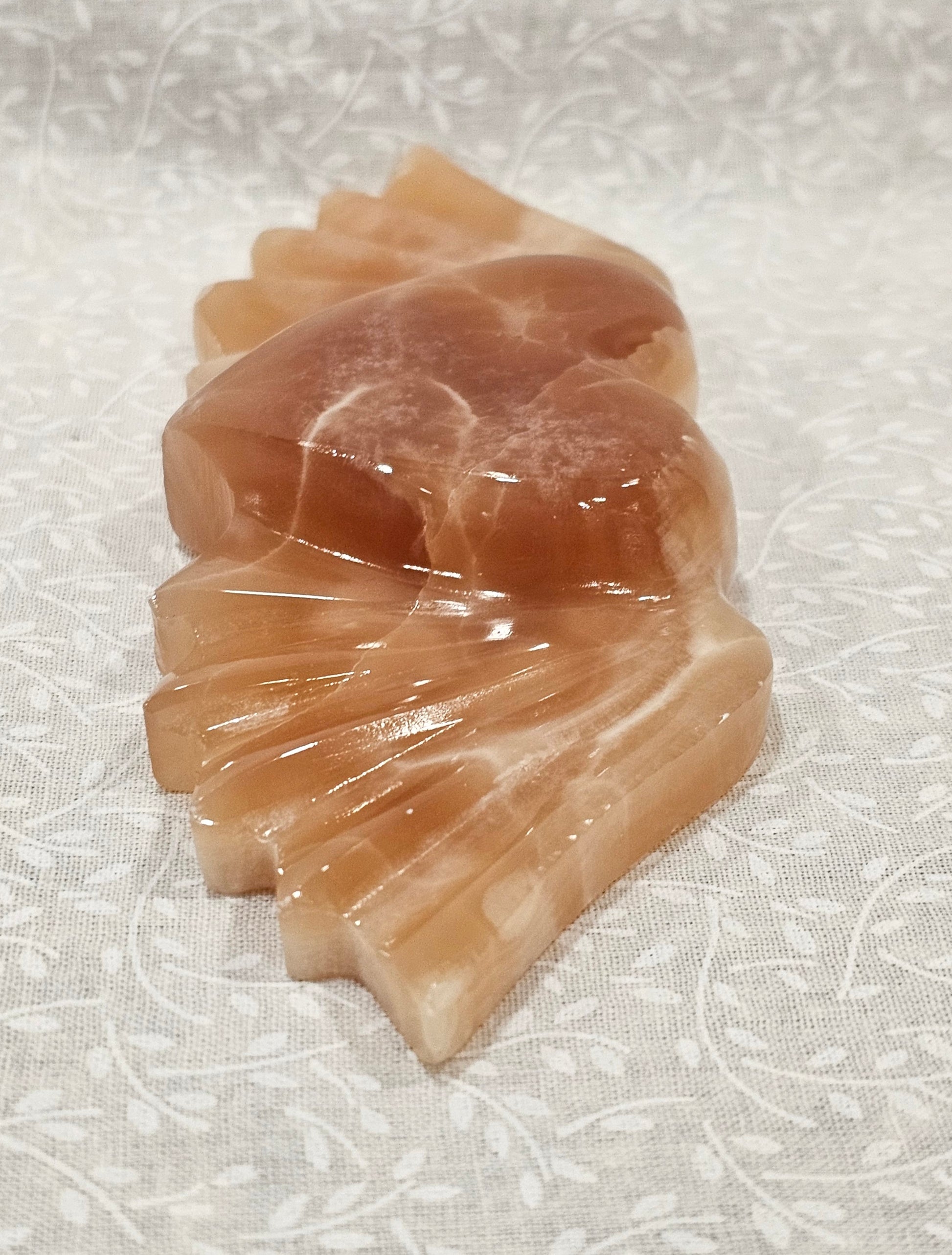 Honey Calcite Crystal Heart with Wings