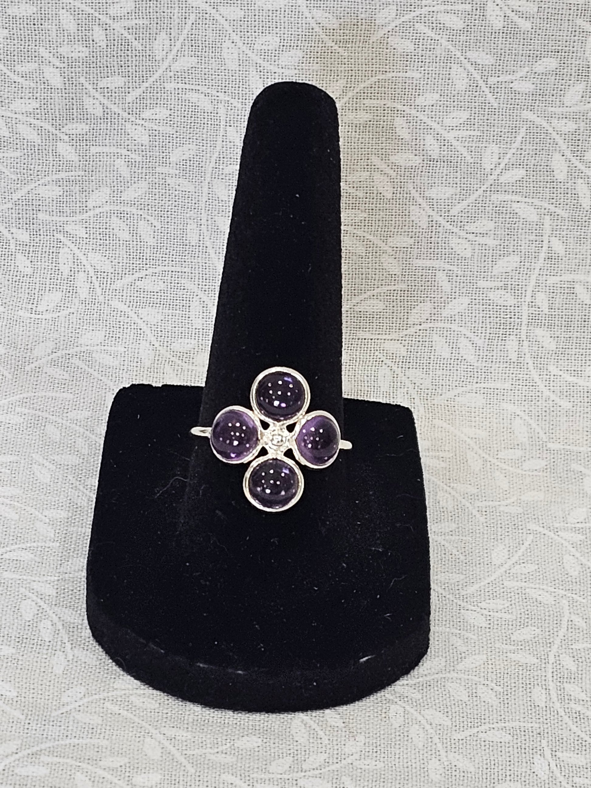 Sterling Silver Amethyst Gemstone Ring 7