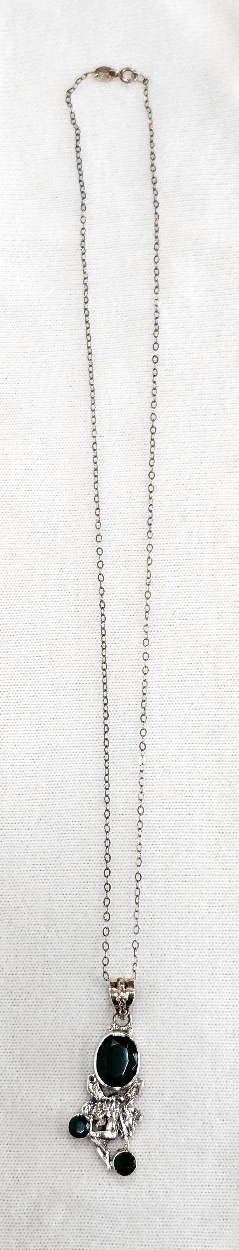 Sterling Silver Emerald Fairy Pendant 20 Inch Necklace