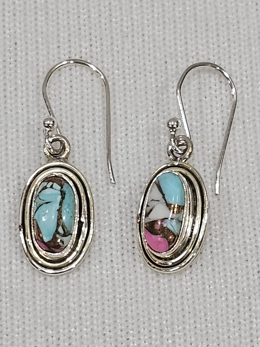 Cotton Candy Turquoise Sterling Silver Earrings