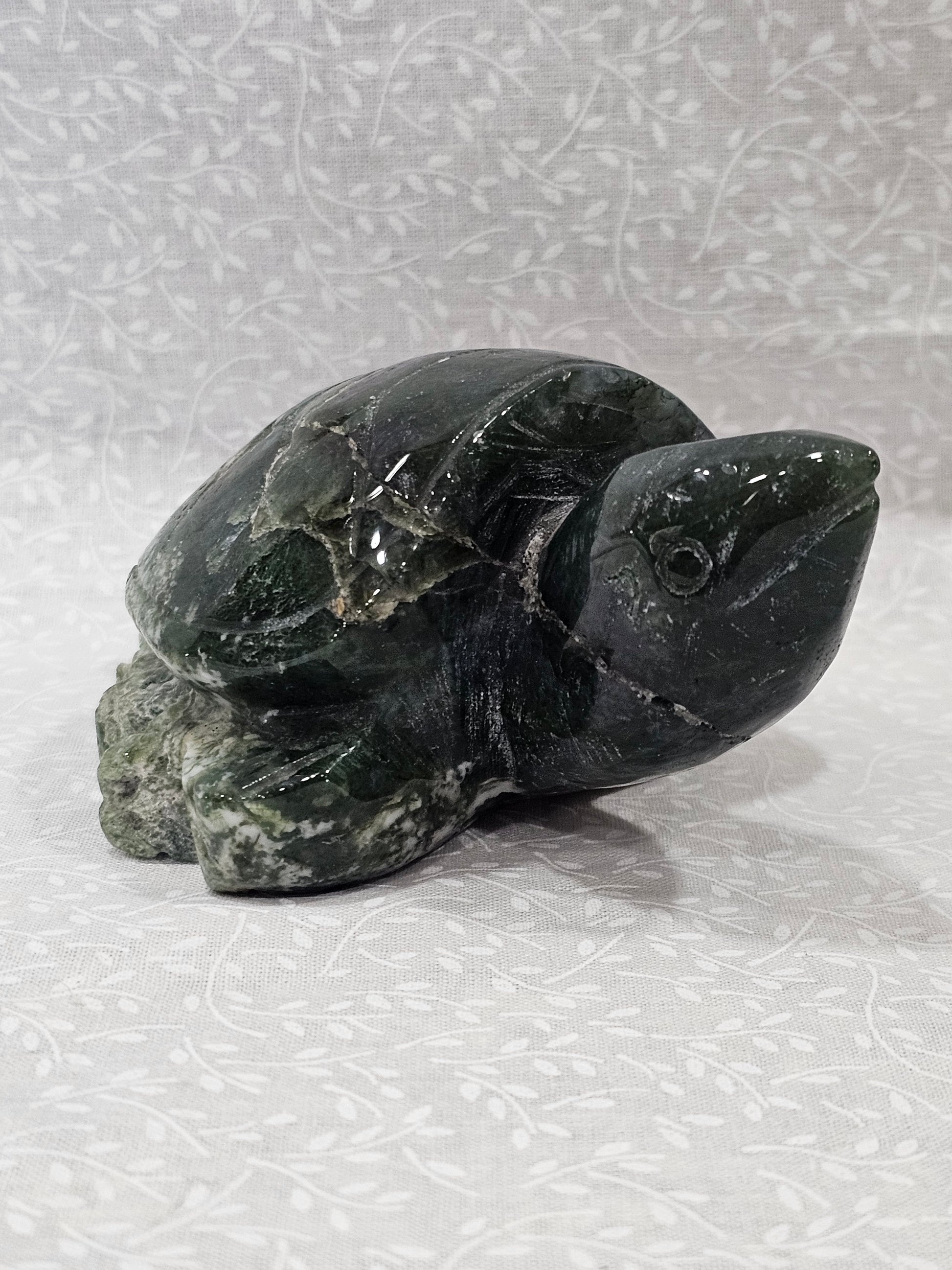 Moss Agate Crystal Turtle