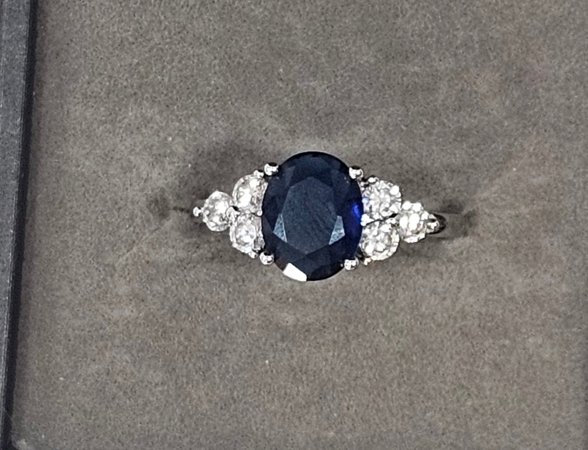 Sterling Silver Sapphire Gemstone Ring 8