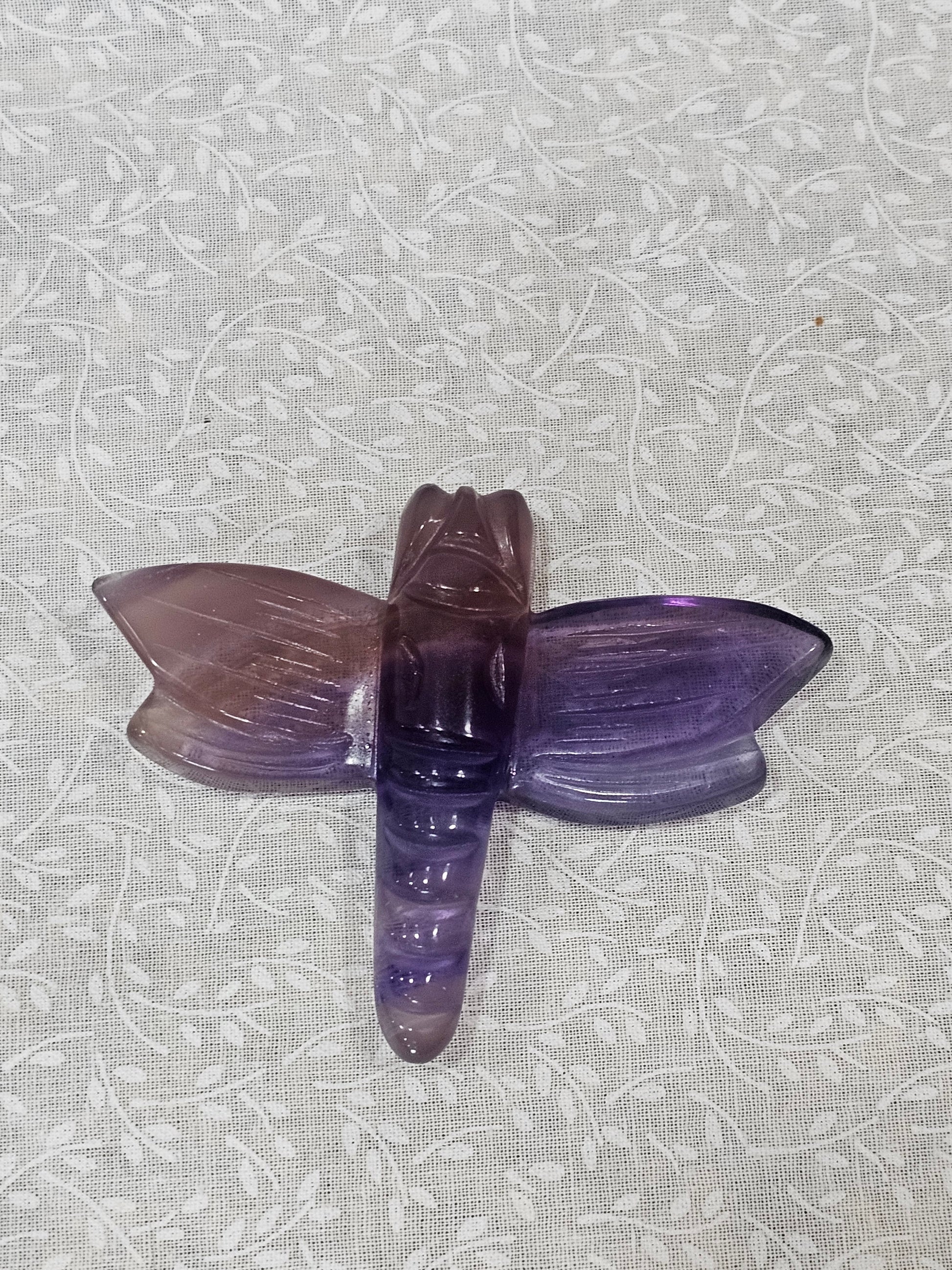 Purple Fluorite Crystal Dragonfly