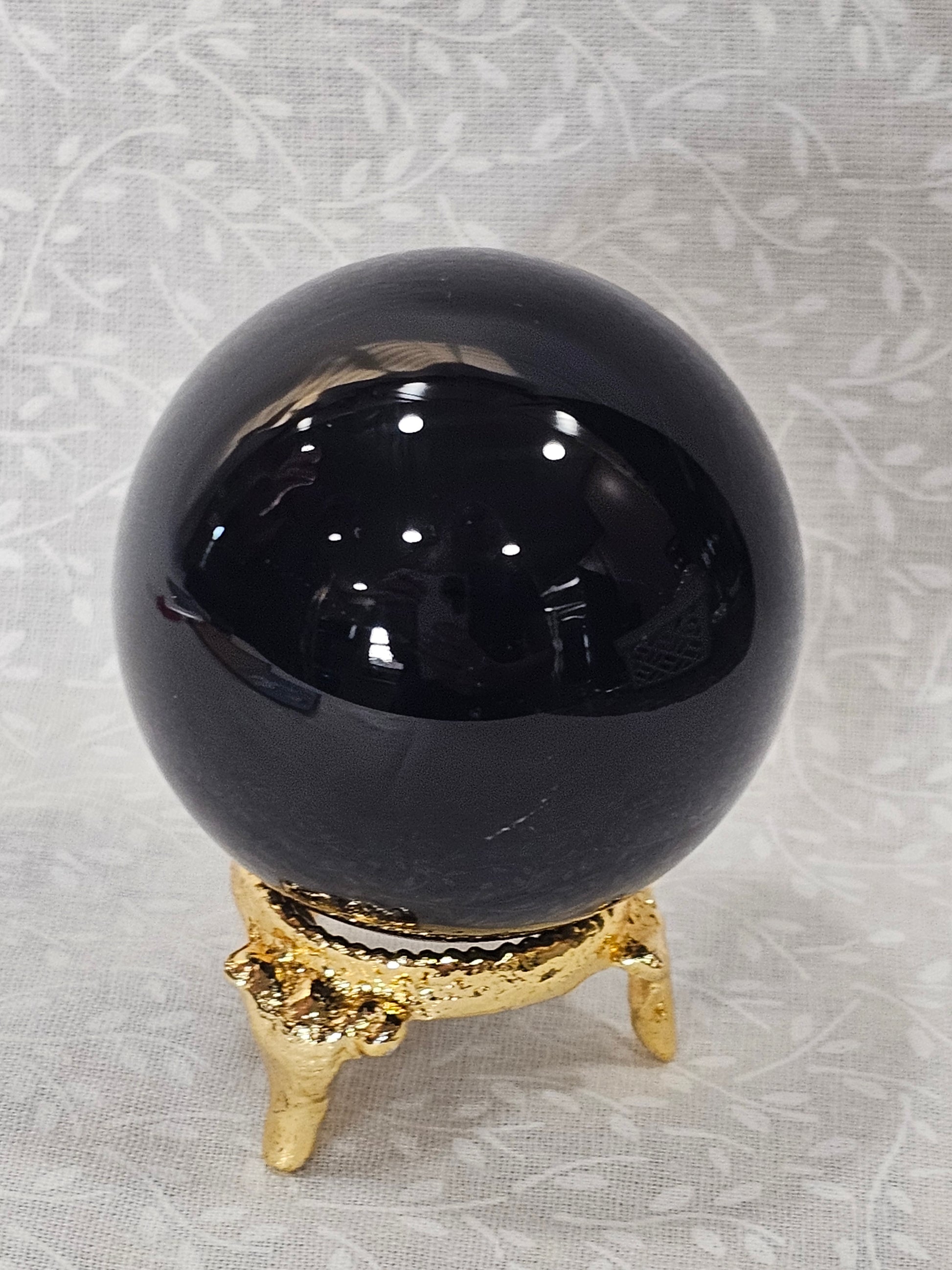 Black Obsidian Crystal Sphere