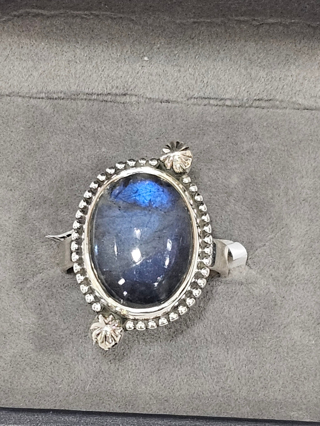 Labradorite Sterling Silver Ring Size 9