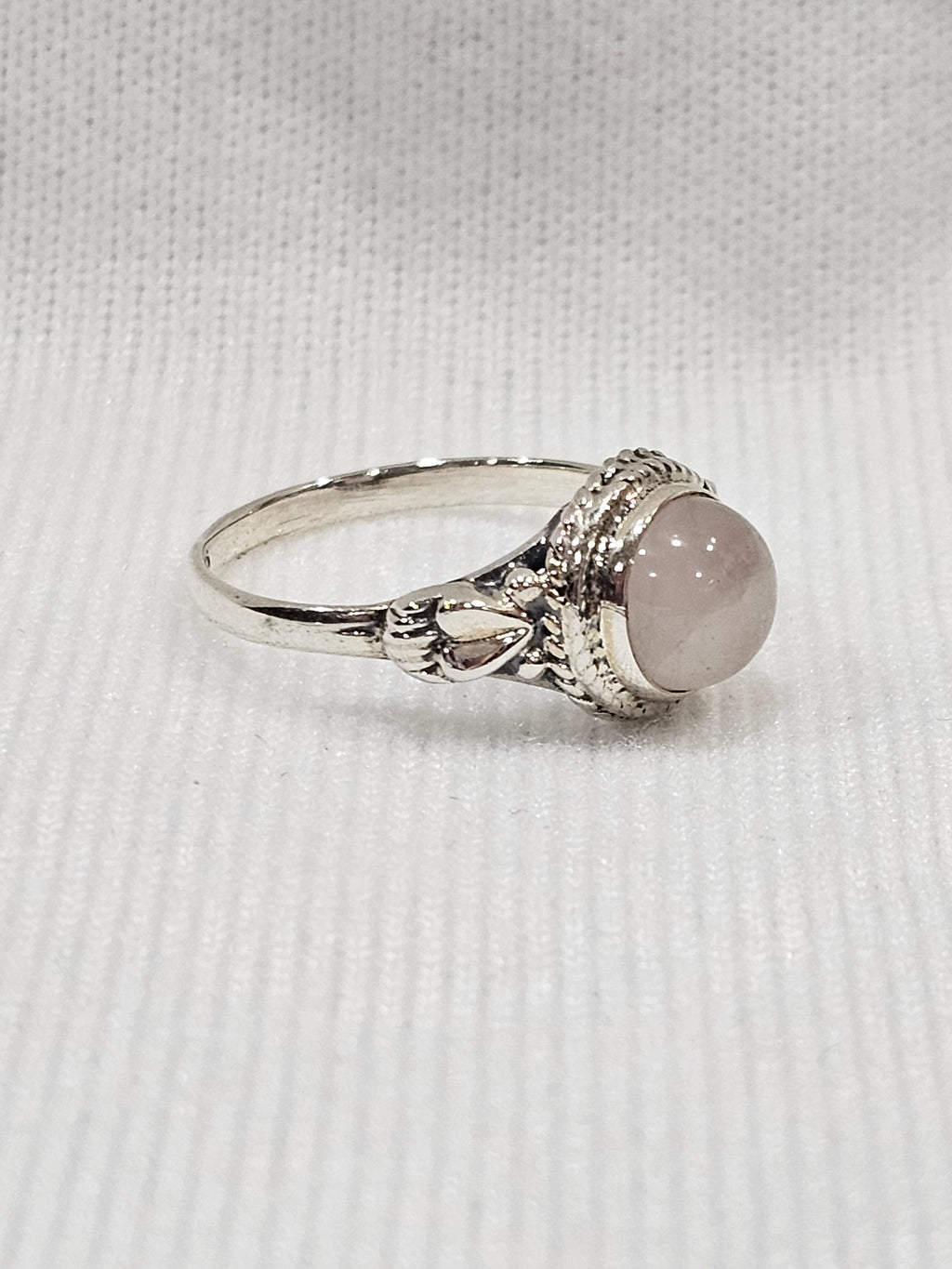 Sterling Silver Pink Quartz Gemstone Ring 9