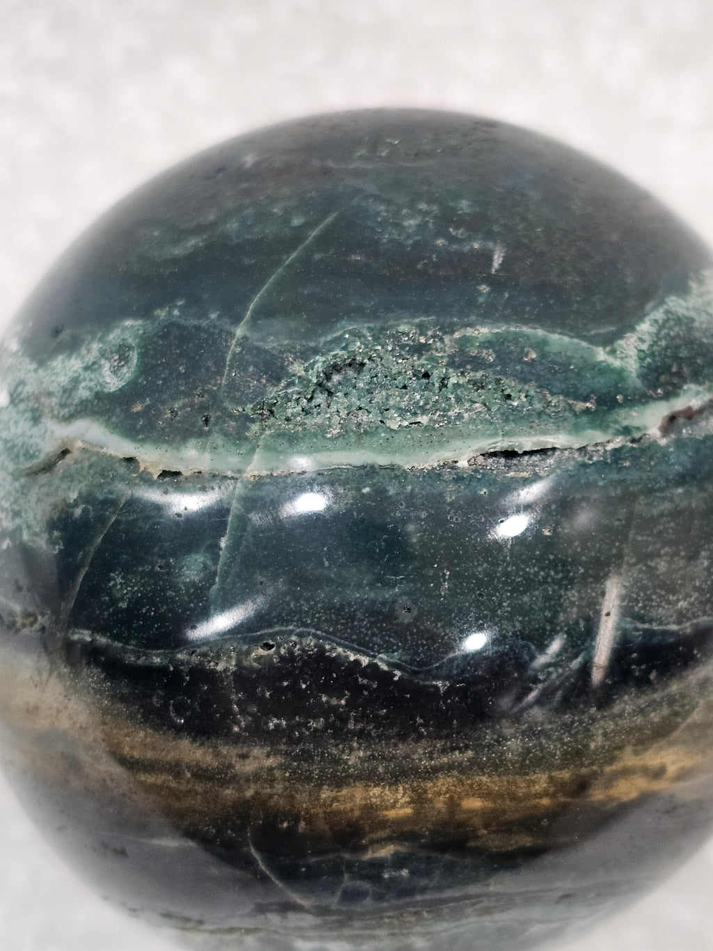 Moss Agate Crystal Sphere