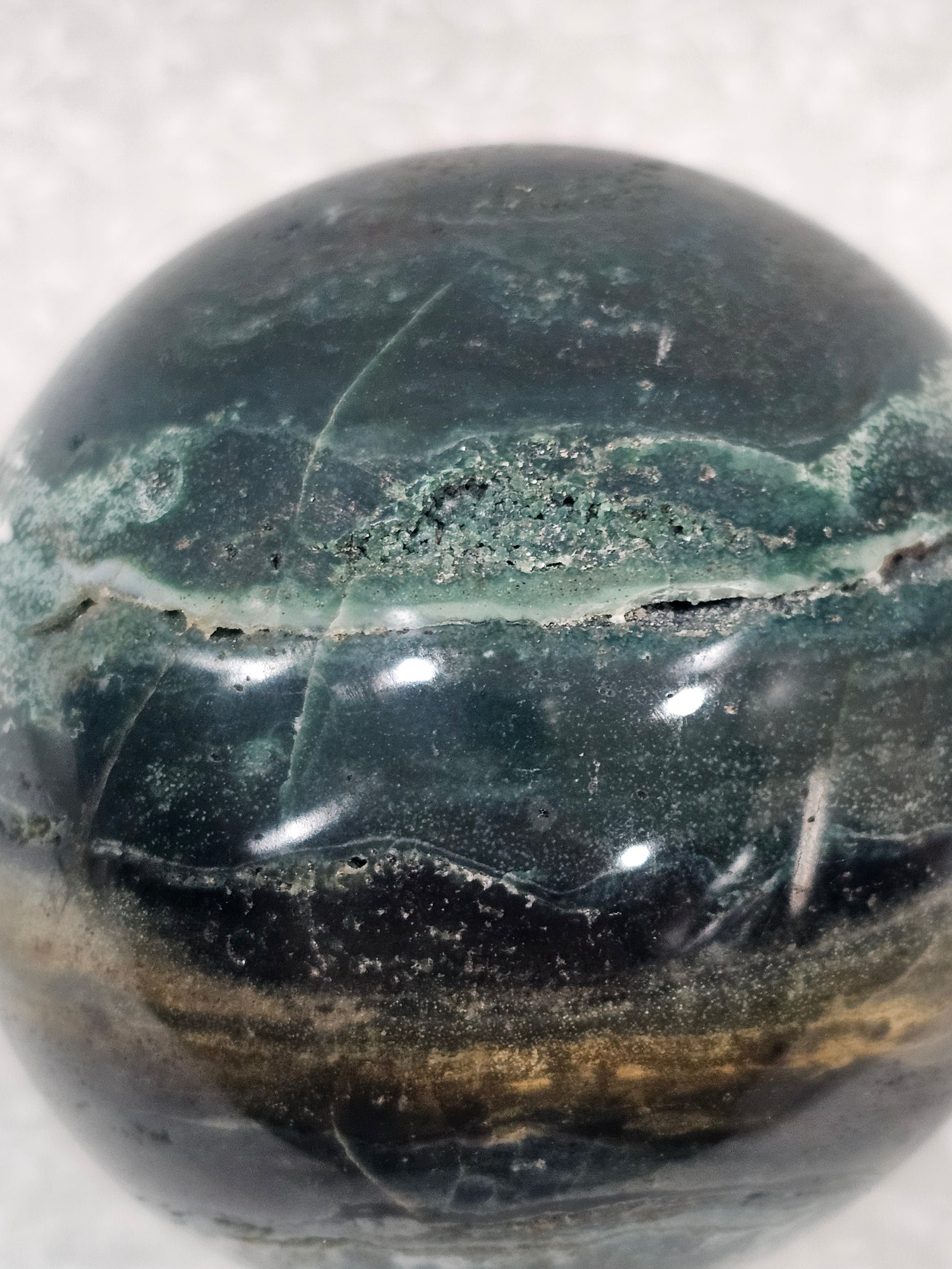 Moss Agate Crystal Sphere