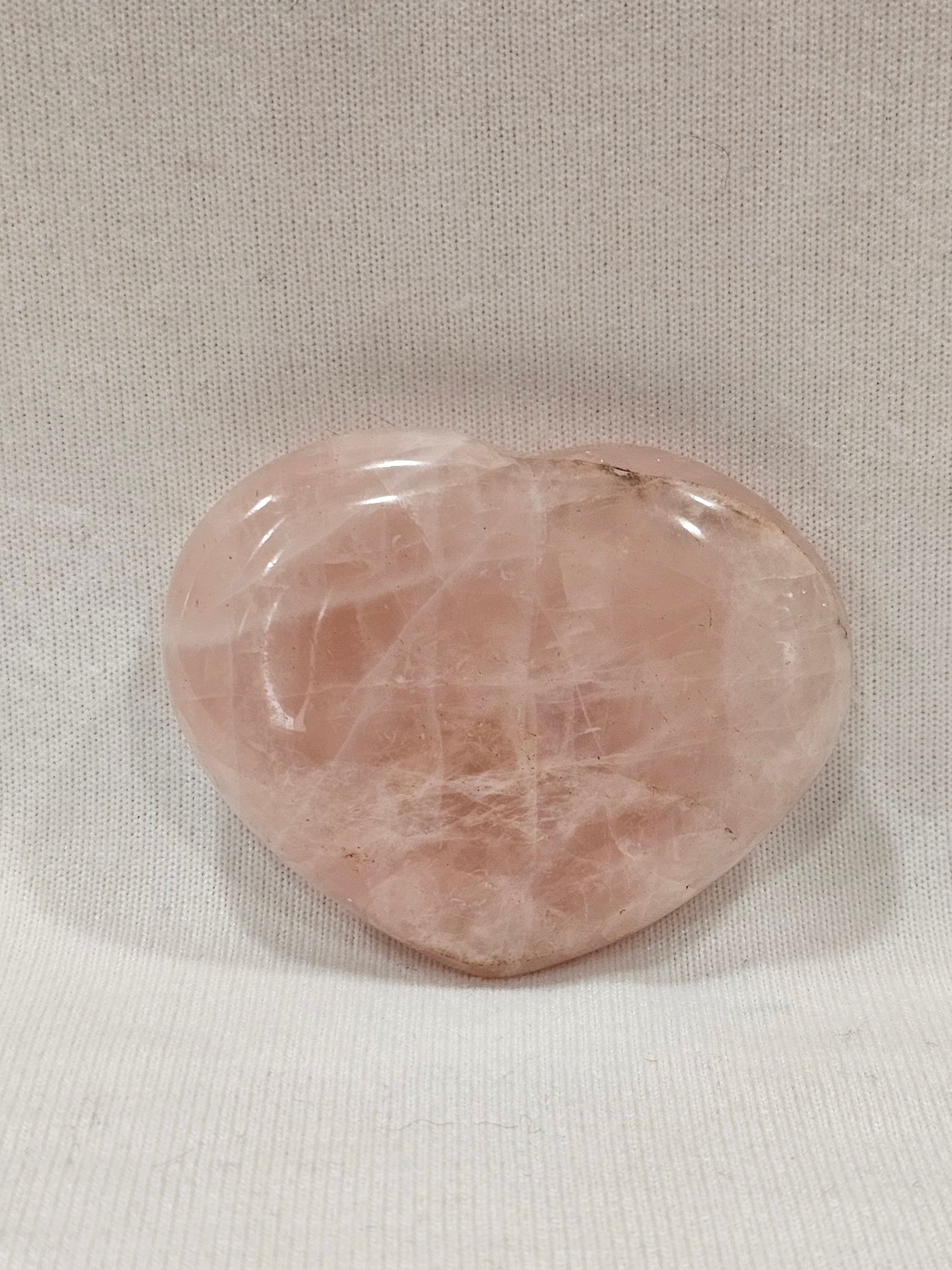 Pink Quartz Crystal Heart – Polished Rose Quartz  Carved Heart