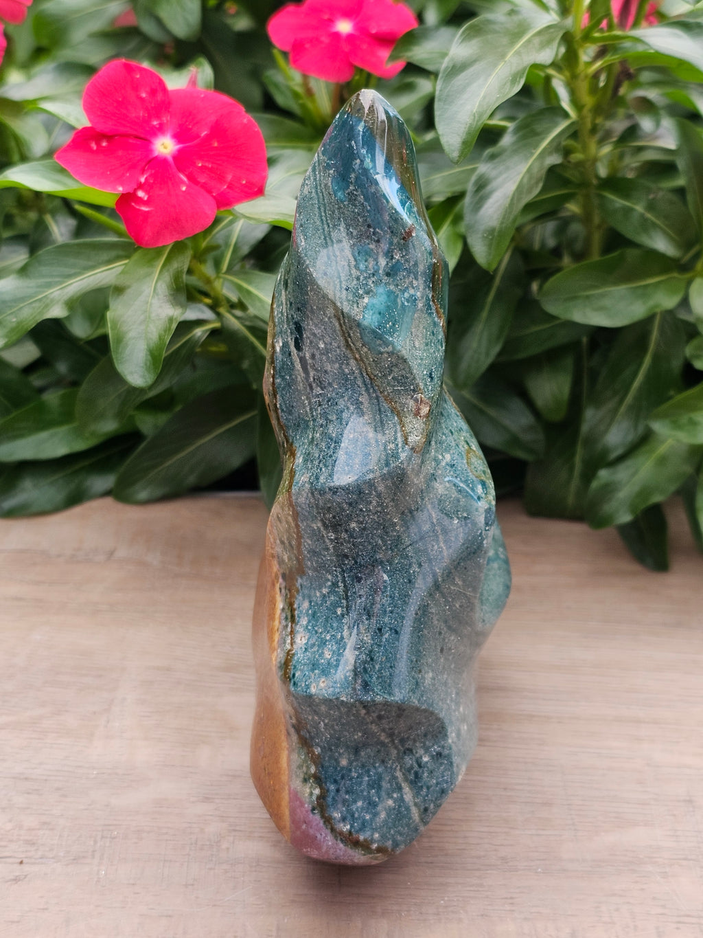 Polychrome Jasper Flame 8" - Desert Jasper Crystal Tower