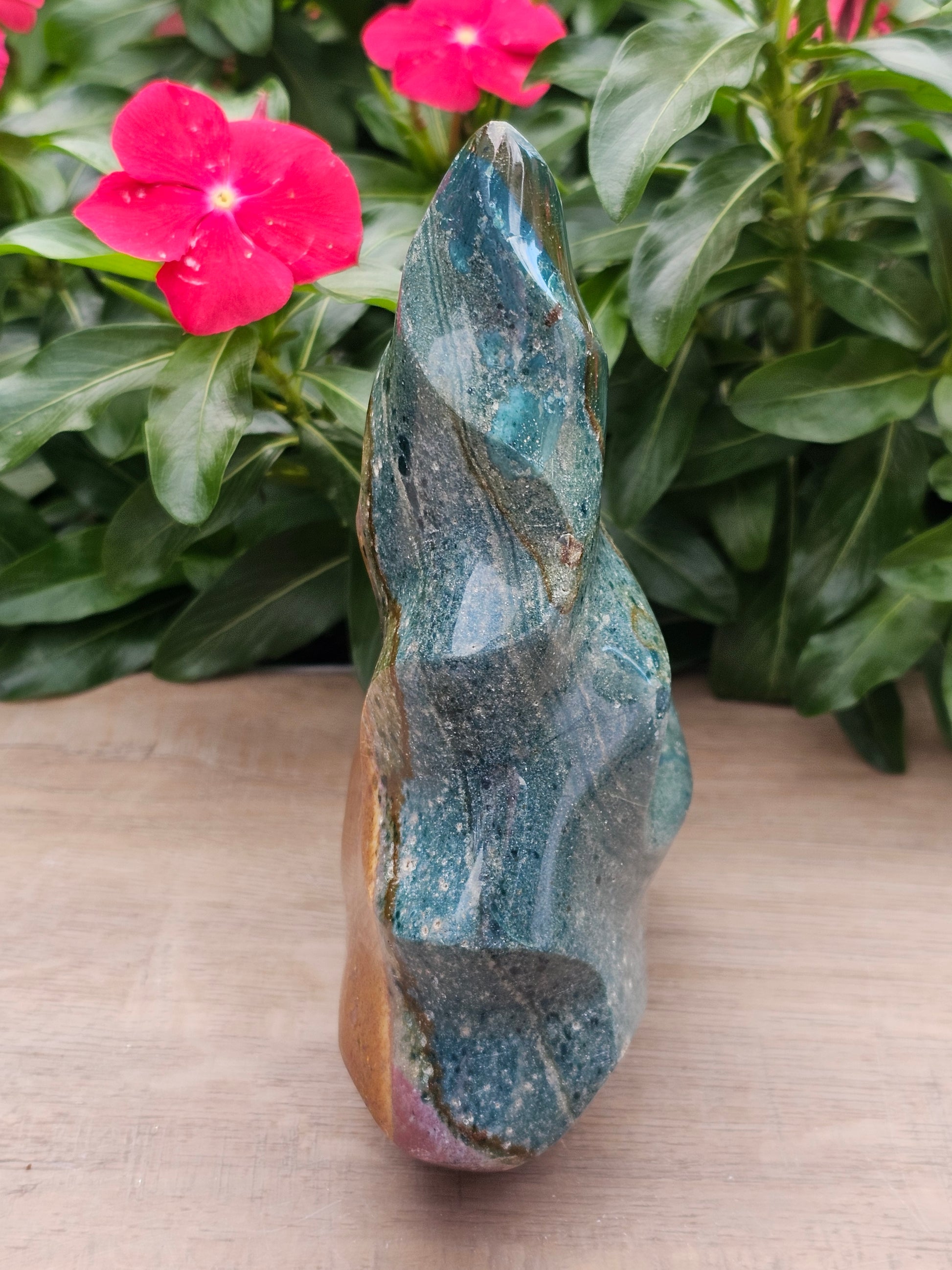 Polychrome Jasper Flame 8" - Desert Jasper Crystal Tower