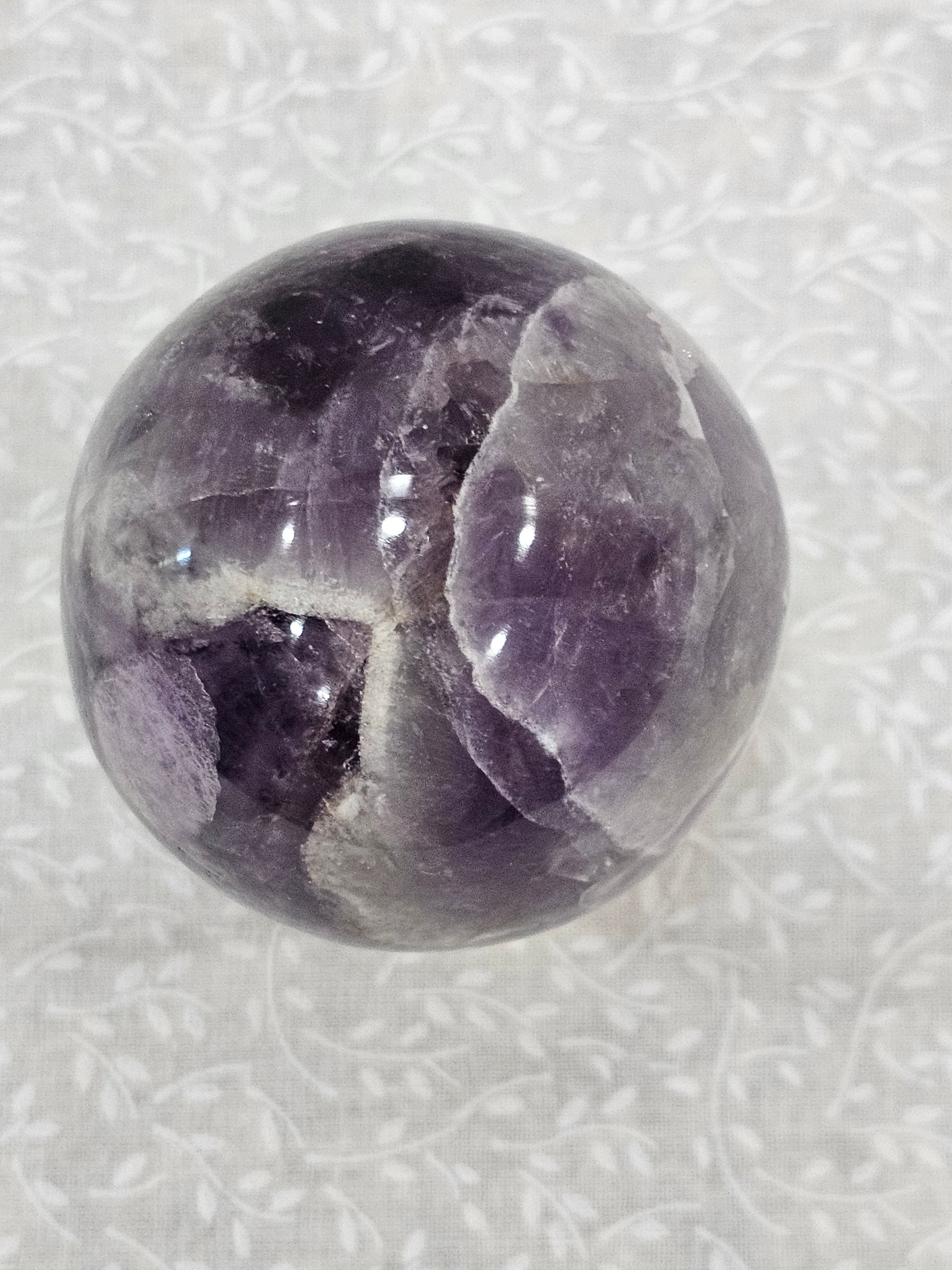 Chevron Amethyst Crystal Egg