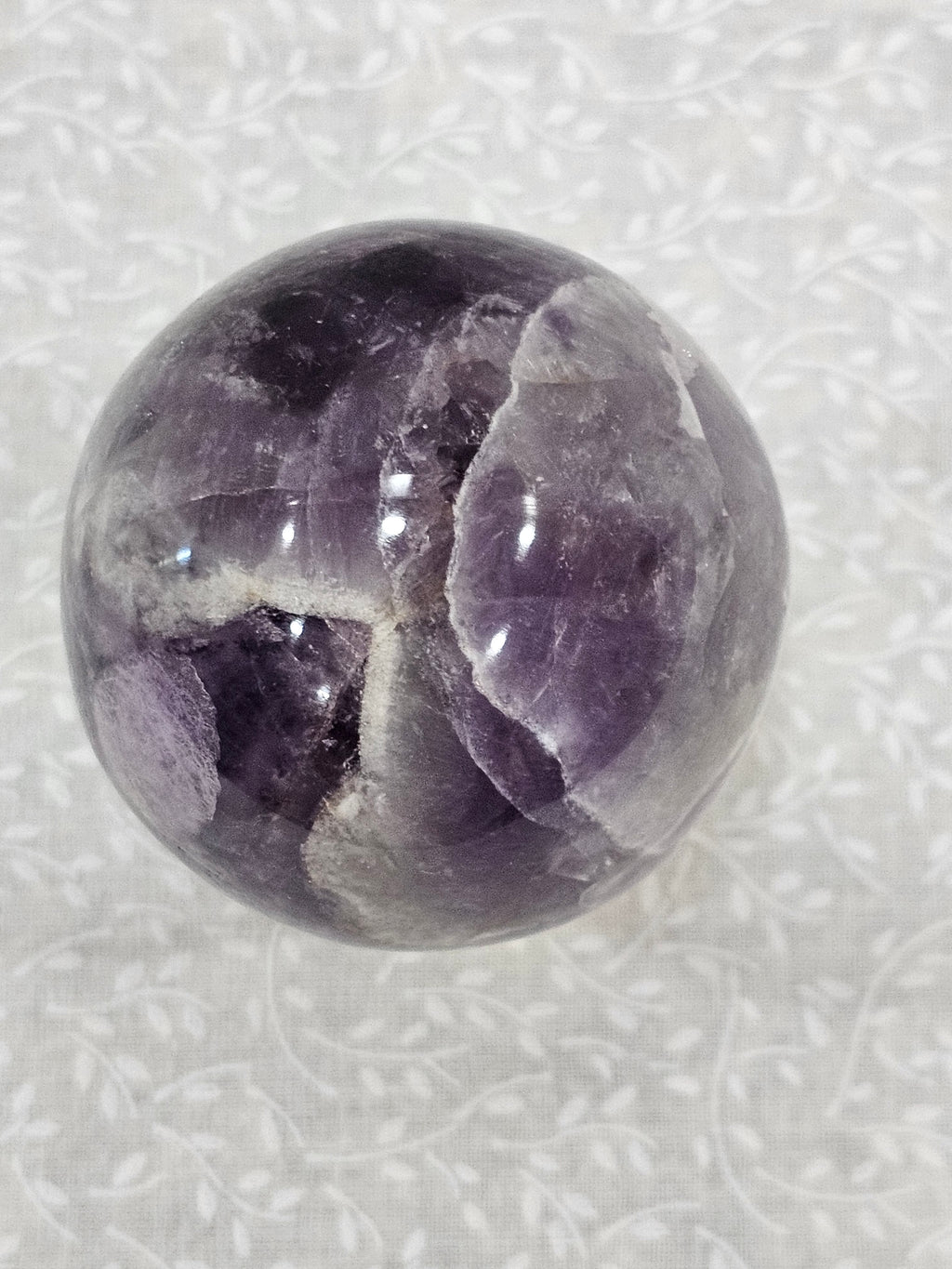 Chevron Amethyst Crystal Egg
